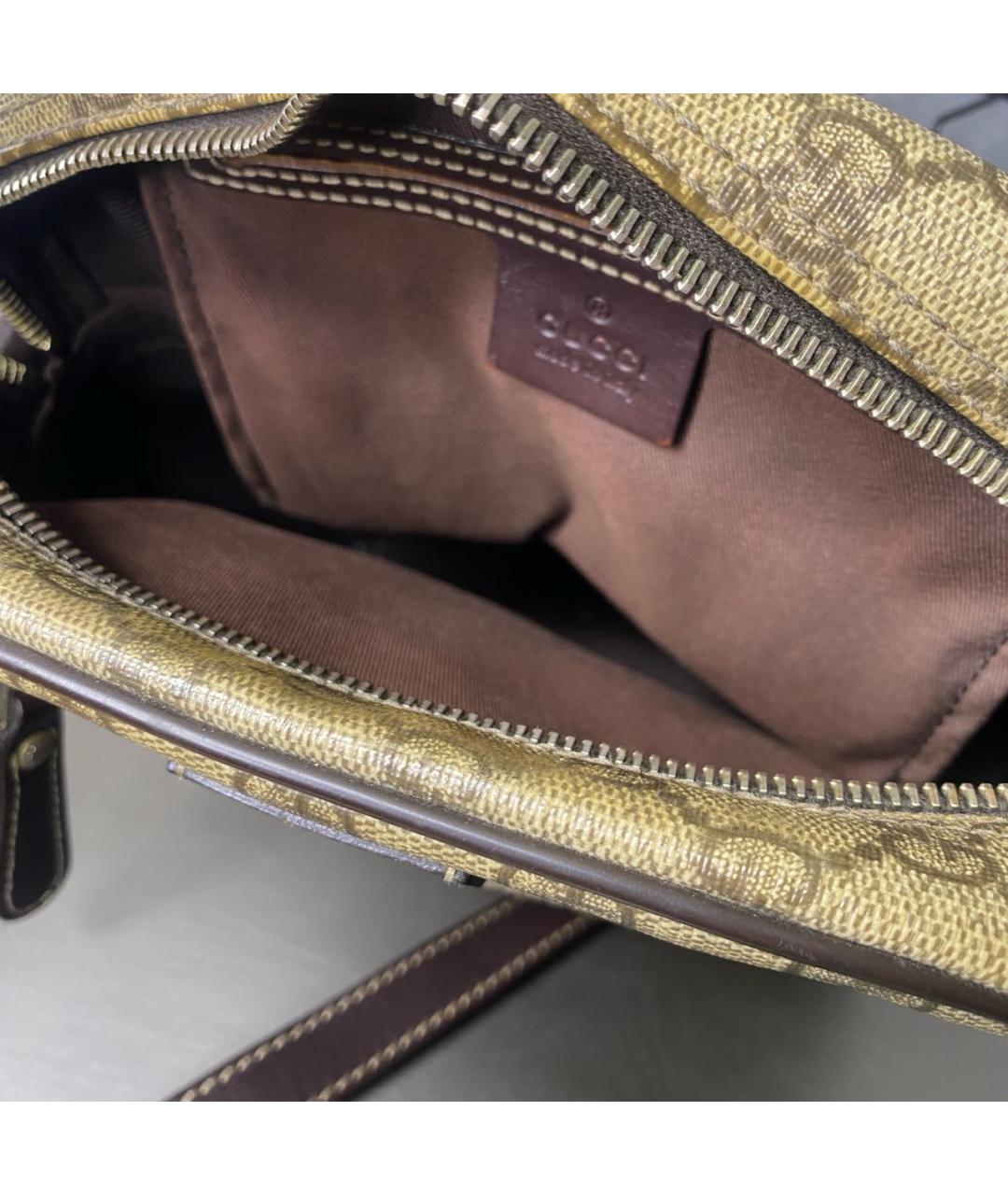 GUCCI Бежевая кожаная сумка на плечо, фото 5