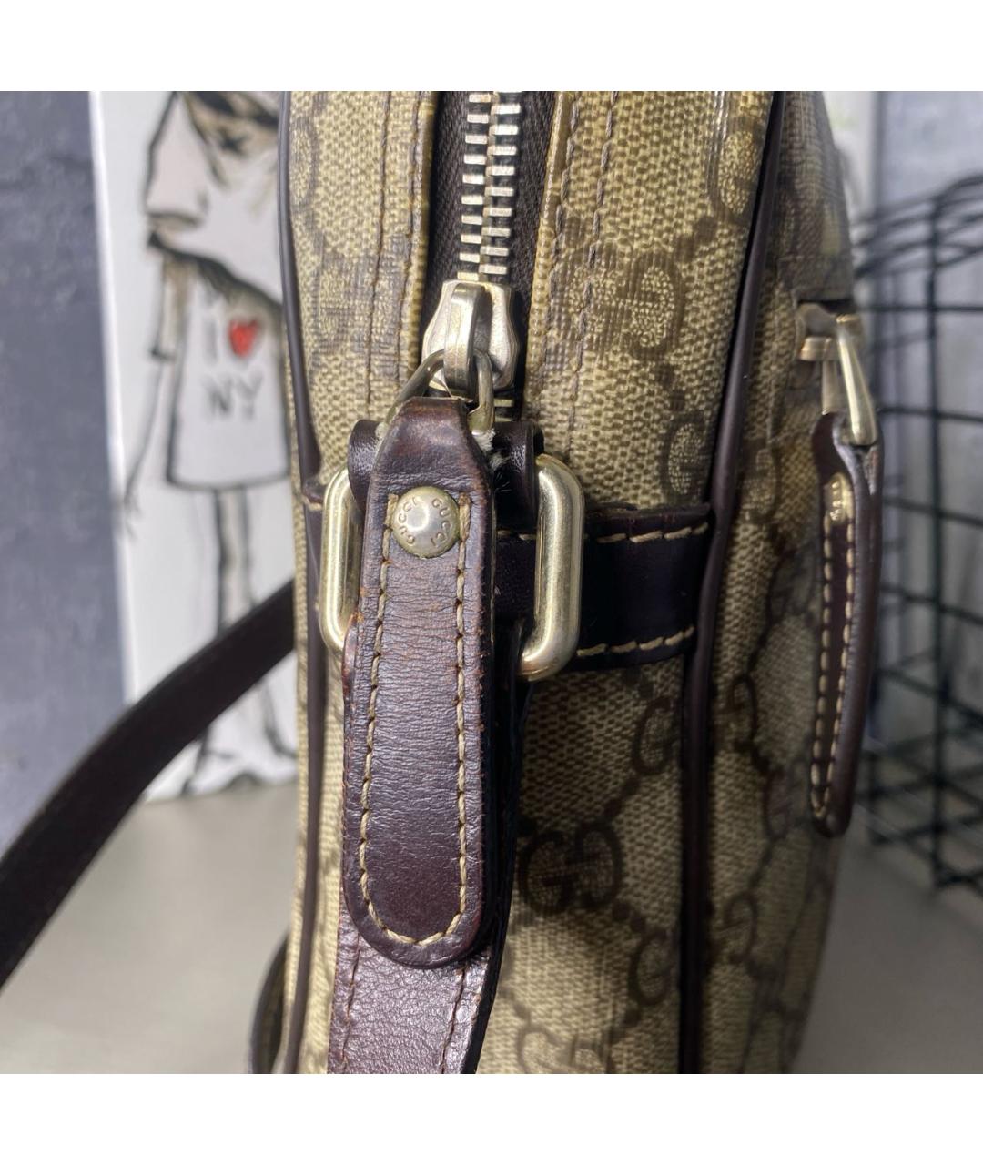 GUCCI Бежевая кожаная сумка на плечо, фото 8