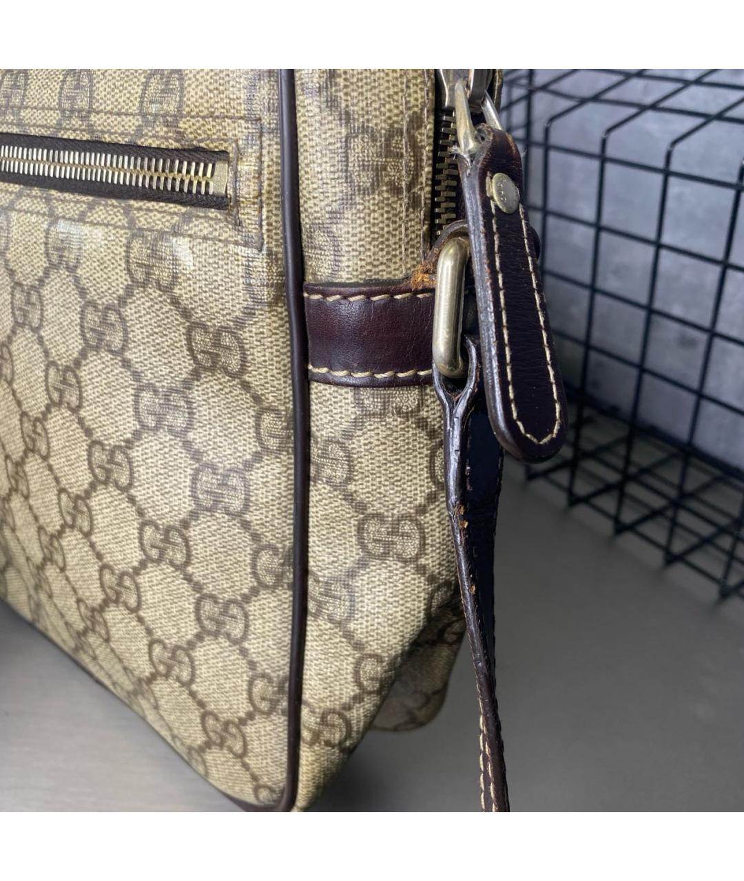 GUCCI Бежевая кожаная сумка на плечо, фото 7