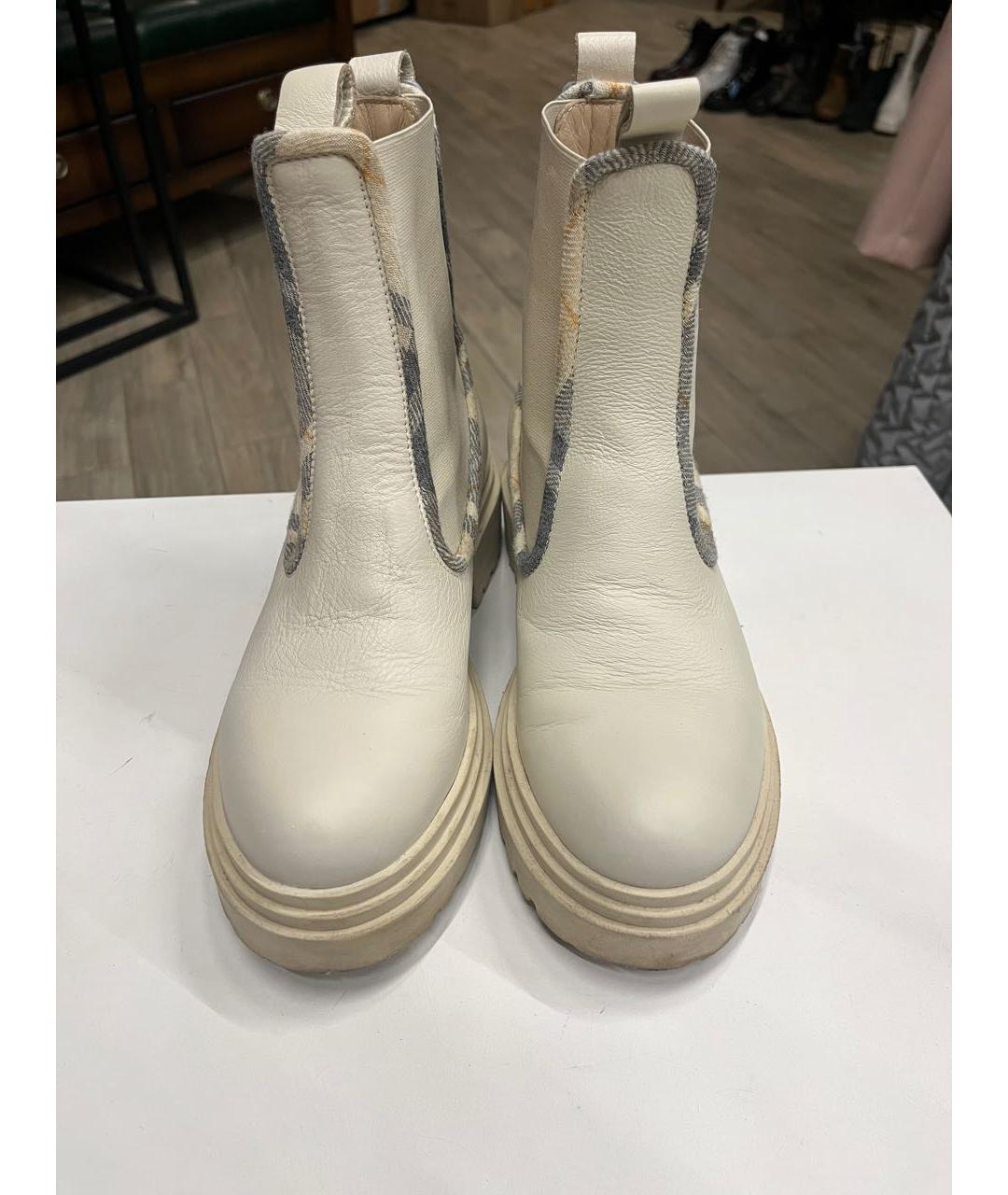 The coat Бежевые кожаные ботинки, фото 6