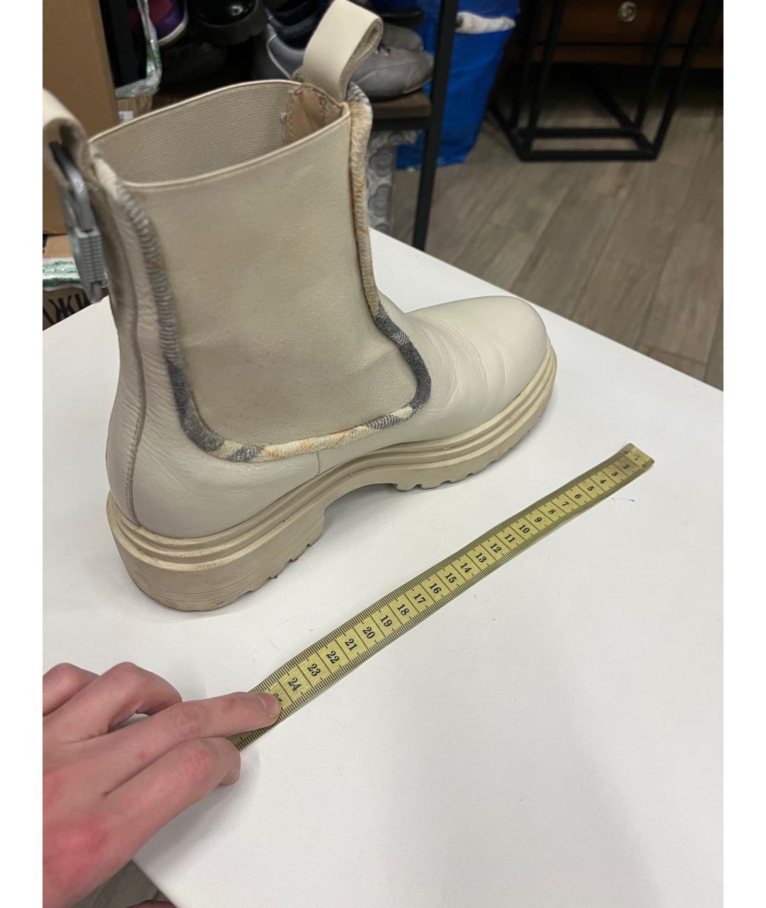 The coat Бежевые кожаные ботинки, фото 8