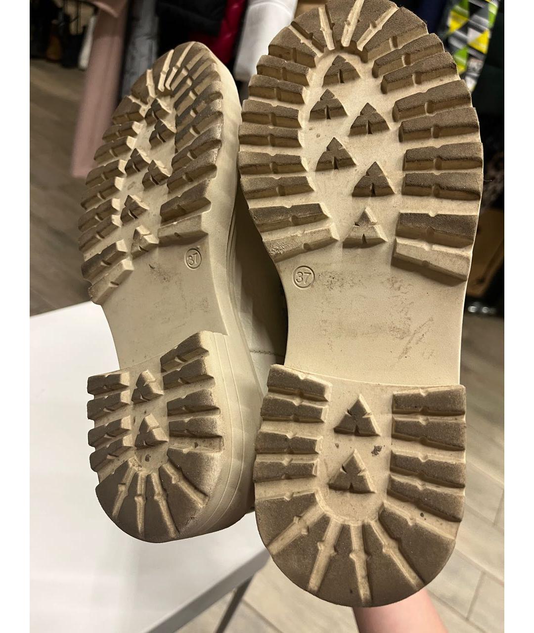 The coat Бежевые кожаные ботинки, фото 4