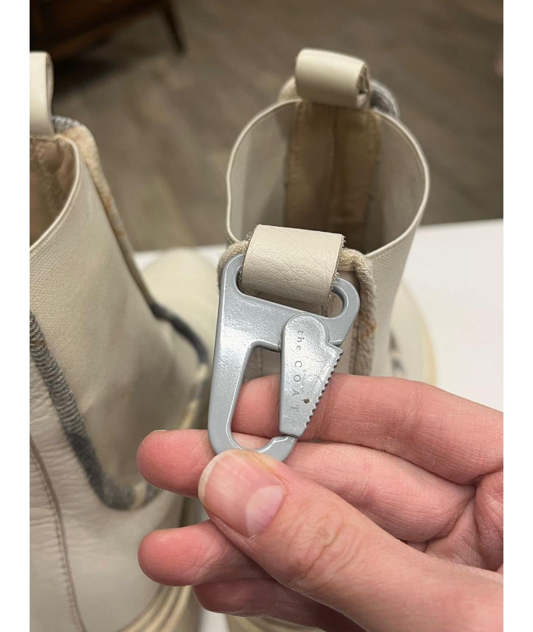 The coat Бежевые кожаные ботинки, фото 3