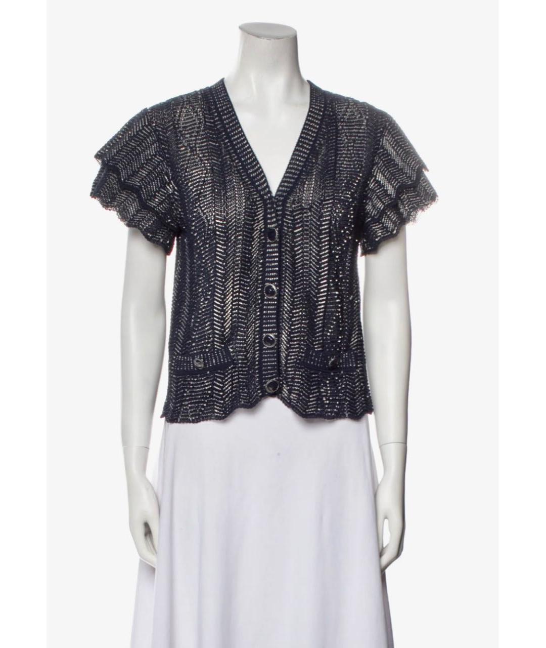 CHANEL Темно-синий хлопковый кардиган, фото 3