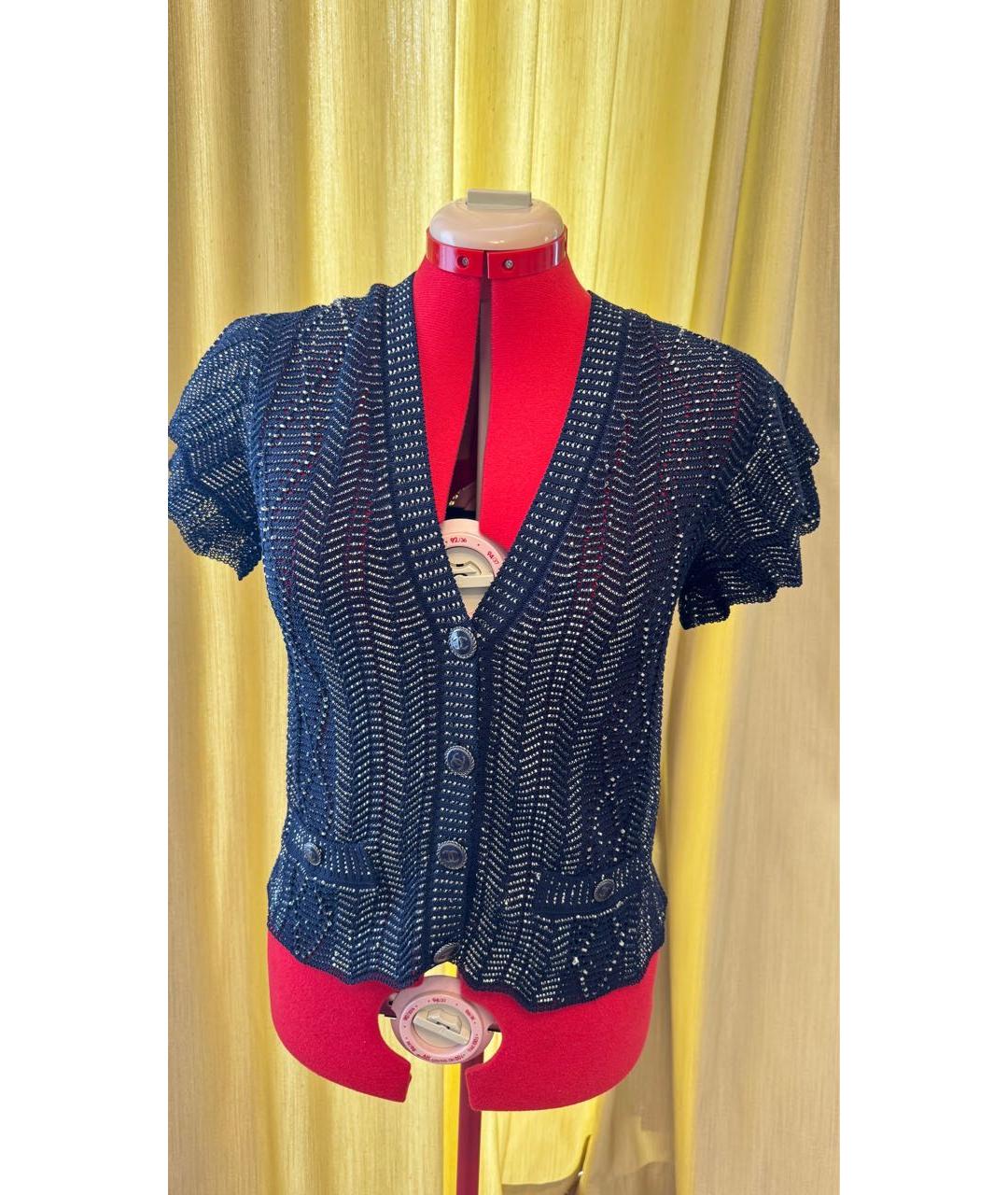 CHANEL Темно-синий хлопковый кардиган, фото 6
