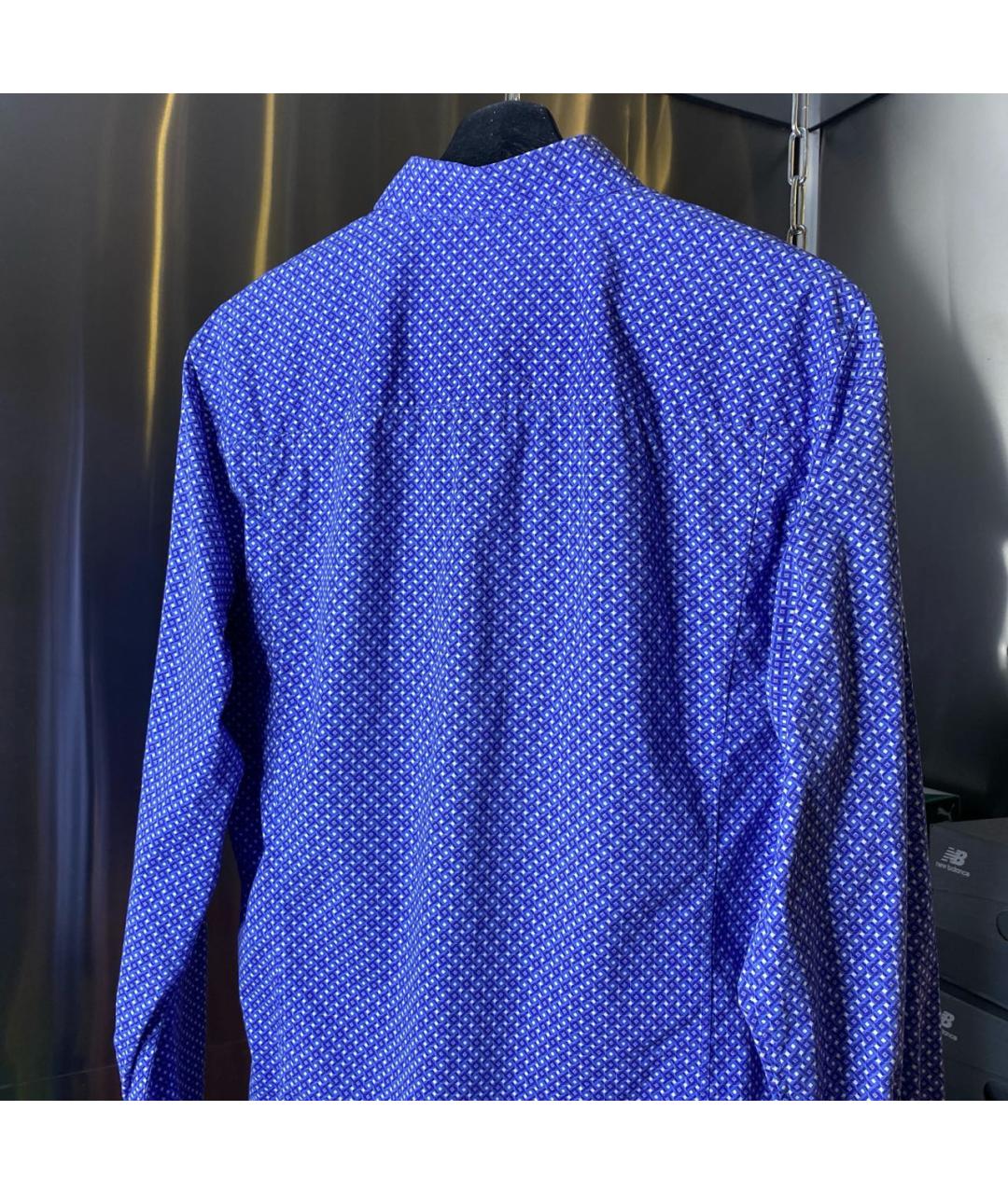 BIKKEMBERGS Синяя хлопковая кэжуал рубашка, фото 3