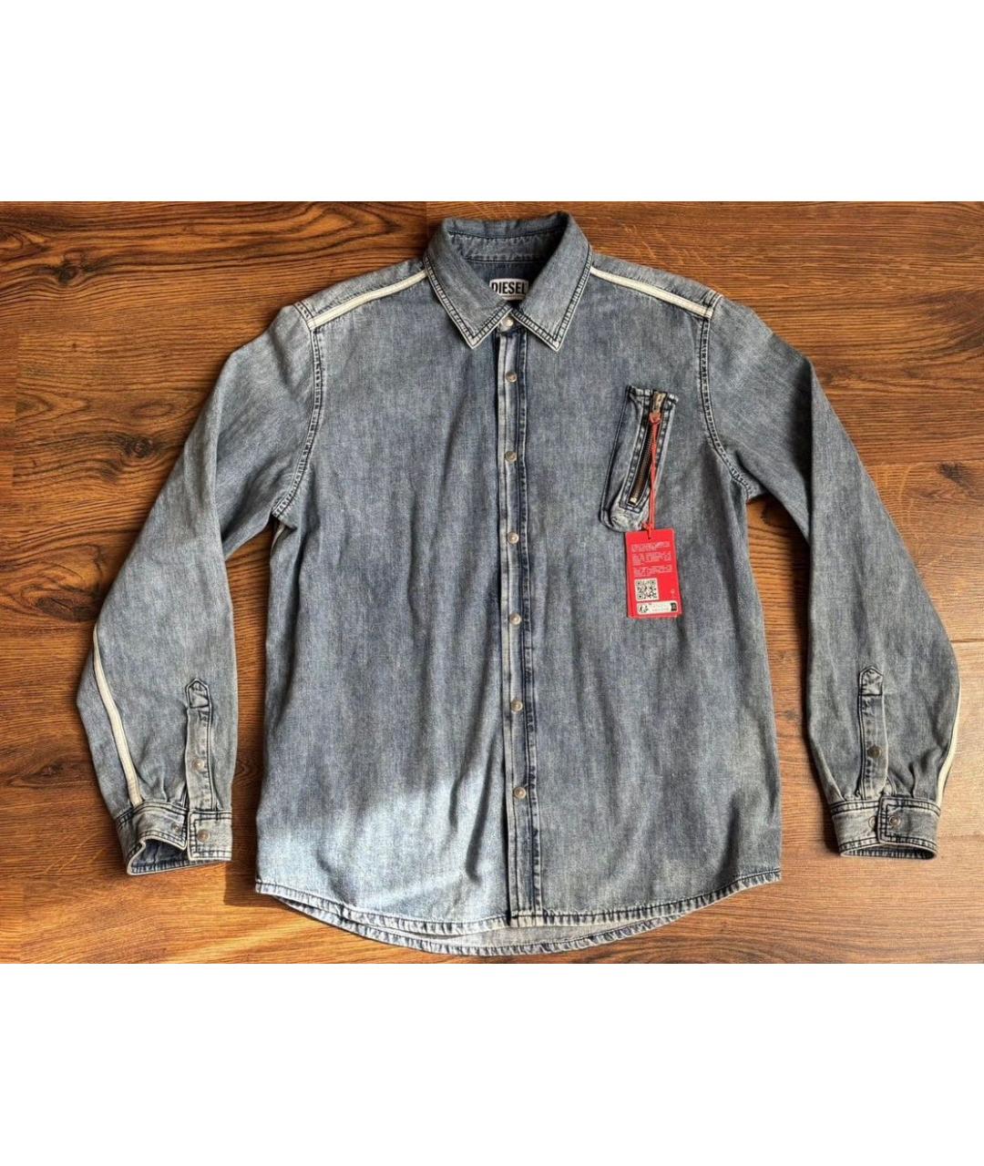 DIESEL Синяя хлопковая кэжуал рубашка, фото 9