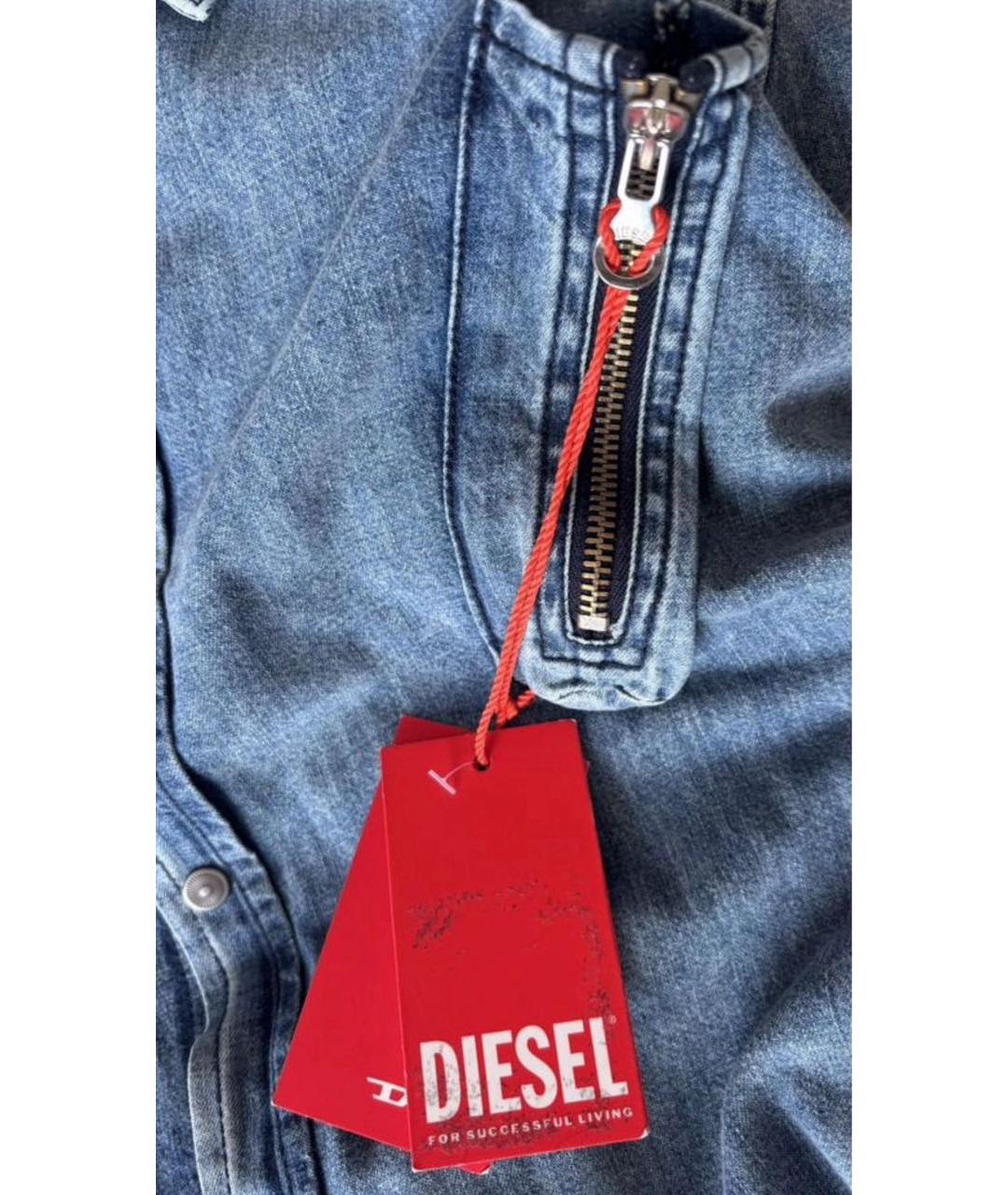 DIESEL Синяя хлопковая кэжуал рубашка, фото 6