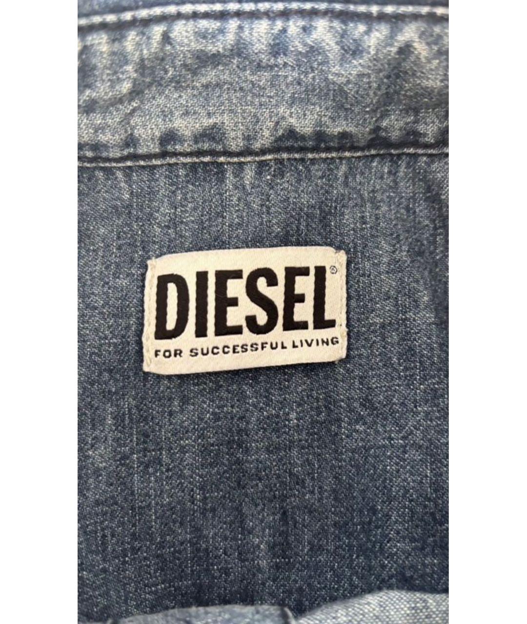 DIESEL Синяя хлопковая кэжуал рубашка, фото 5