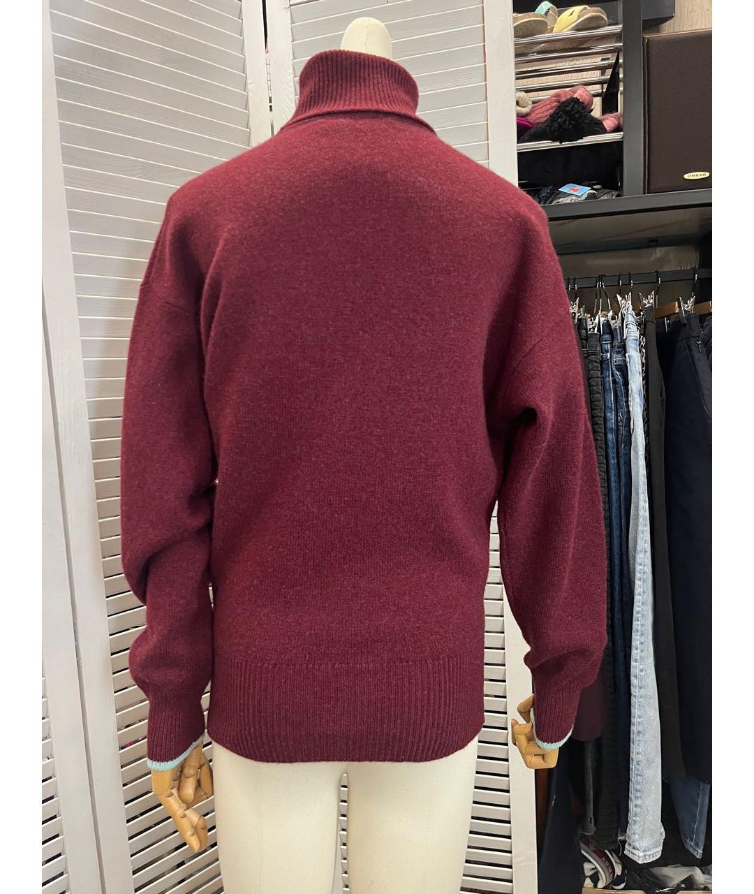 VICTORIA BECKHAM Бордовый шерстяной джемпер / свитер, фото 7