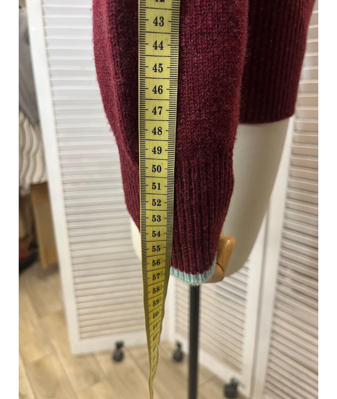 VICTORIA BECKHAM Бордовый шерстяной джемпер / свитер, фото 5