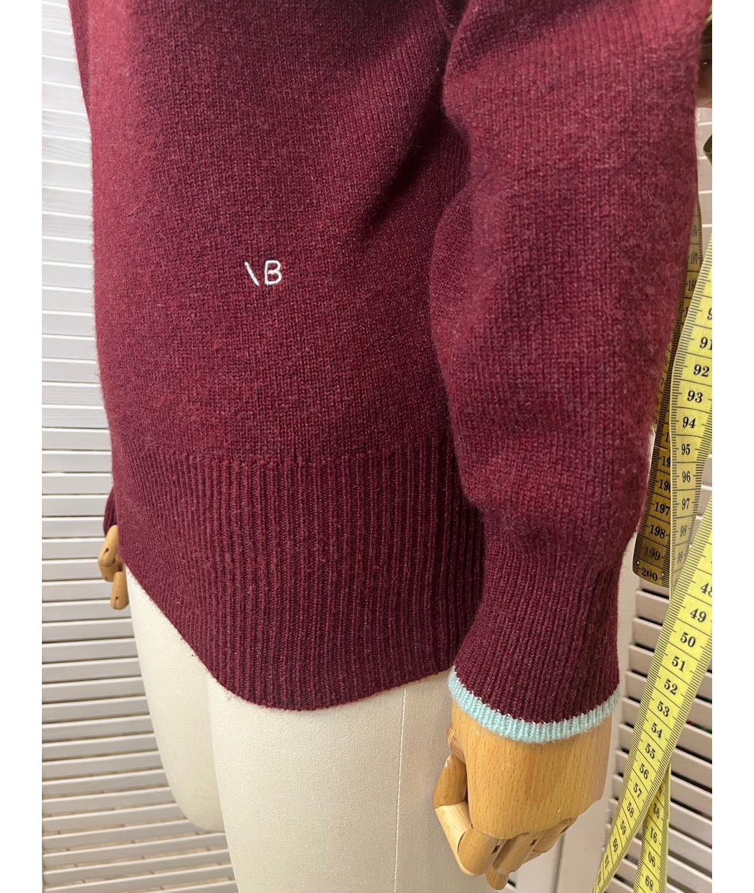 VICTORIA BECKHAM Бордовый шерстяной джемпер / свитер, фото 8
