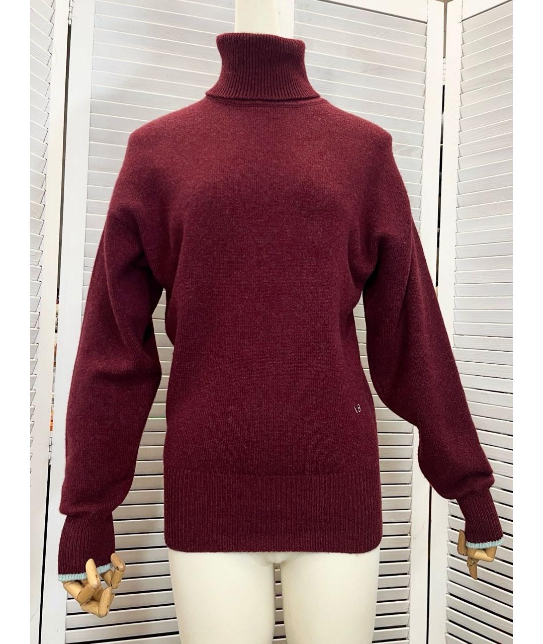 VICTORIA BECKHAM Бордовый шерстяной джемпер / свитер, фото 9