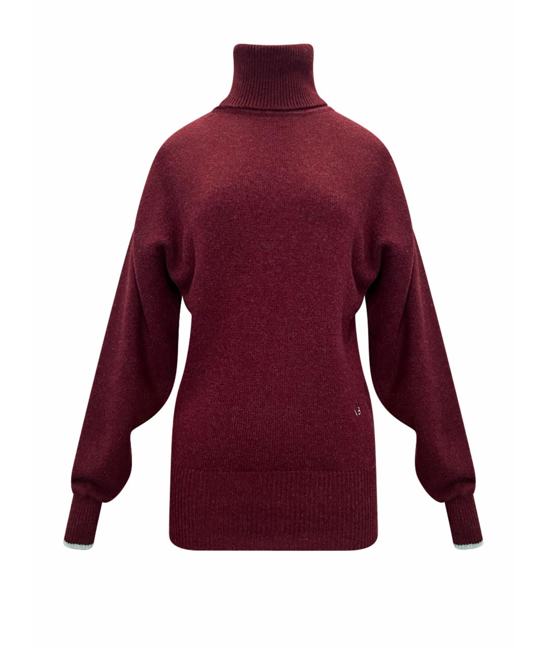 VICTORIA BECKHAM Бордовый шерстяной джемпер / свитер, фото 1