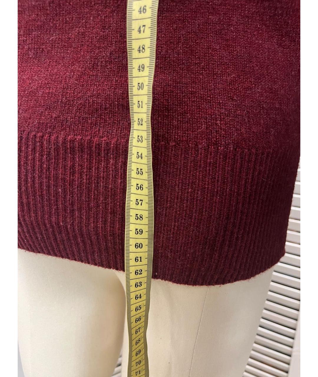 VICTORIA BECKHAM Бордовый шерстяной джемпер / свитер, фото 6