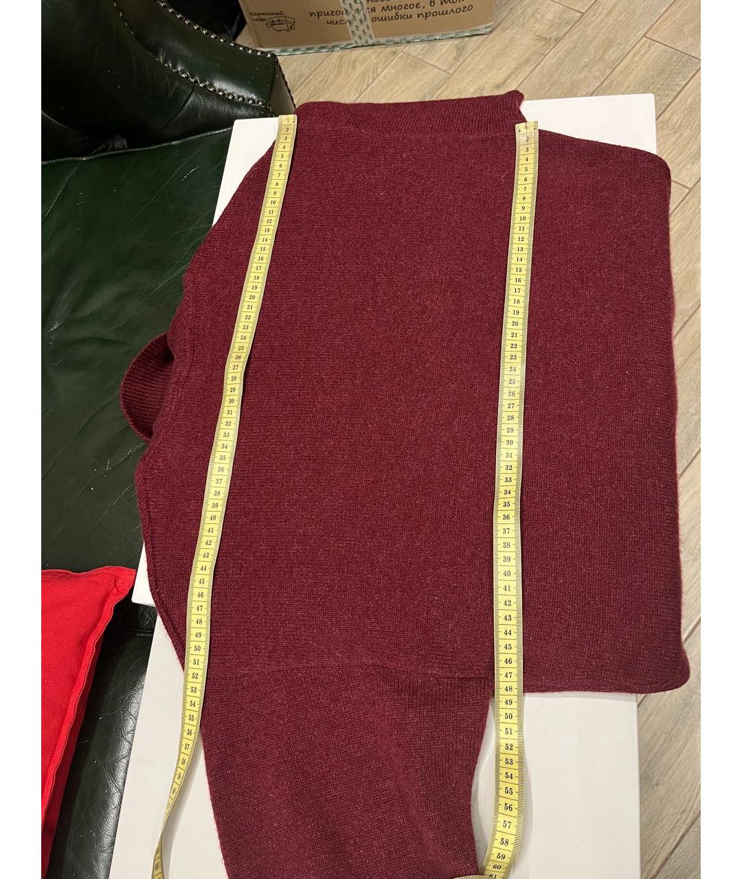 VICTORIA BECKHAM Бордовый шерстяной джемпер / свитер, фото 3