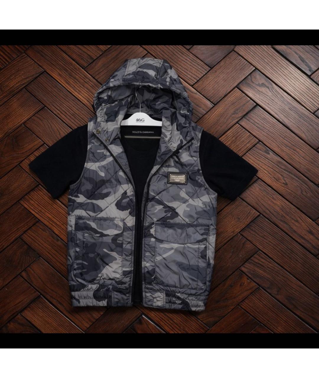 DOLCE&GABBANA Хаки полиэстеровый жилет, фото 5