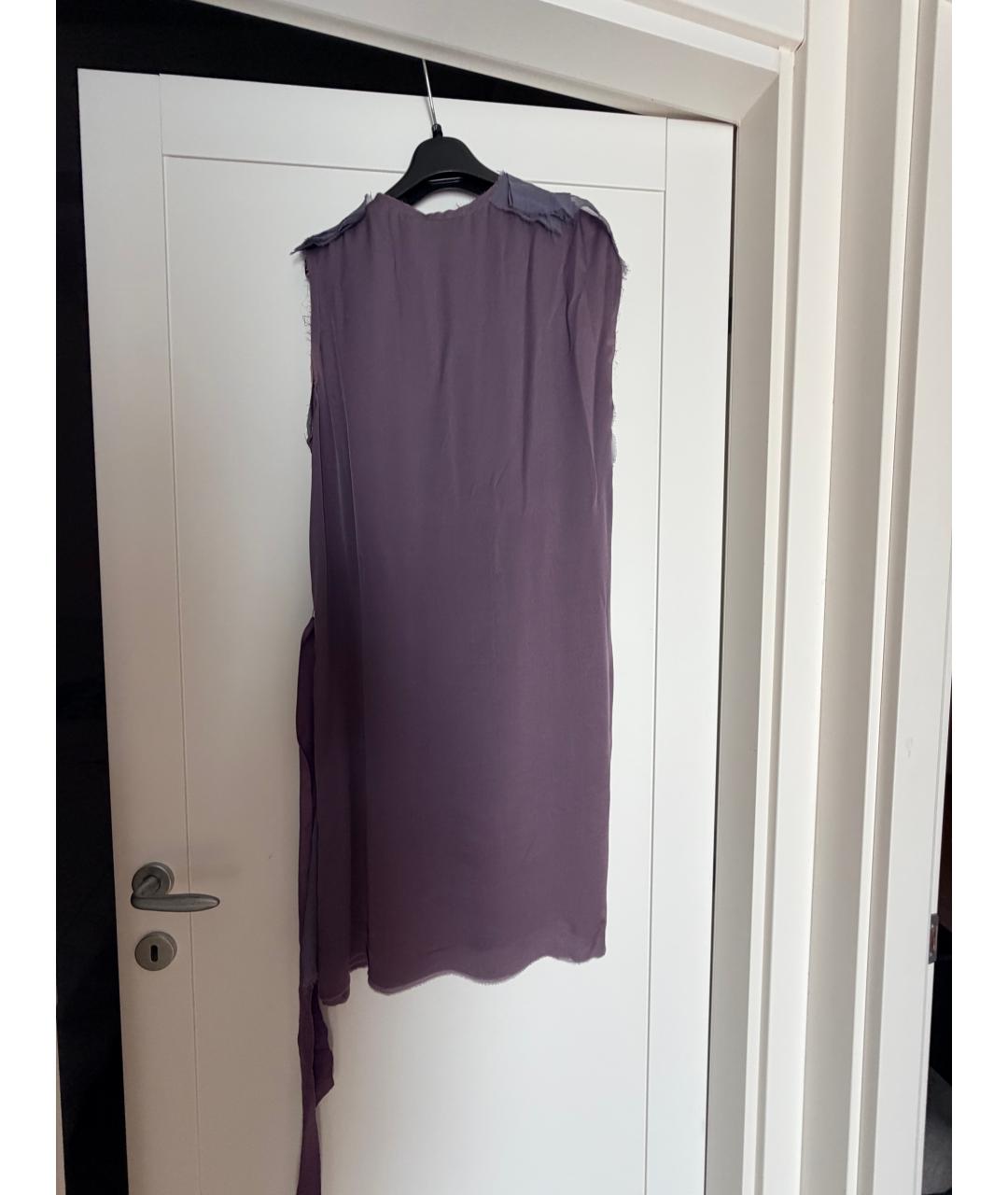 LANVIN Фиолетовое шелковое коктейльное платье, фото 2
