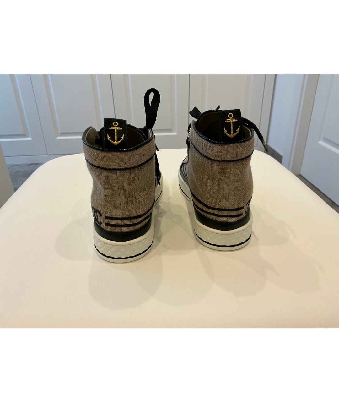 CHANEL Бежевые текстильные кеды, фото 4