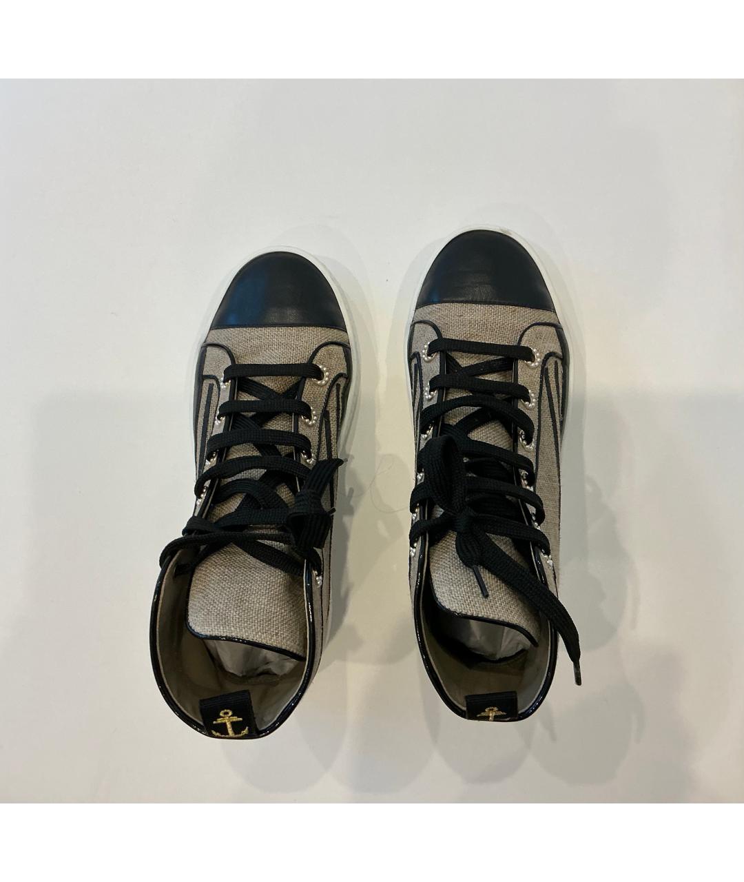 CHANEL Бежевые текстильные кеды, фото 3