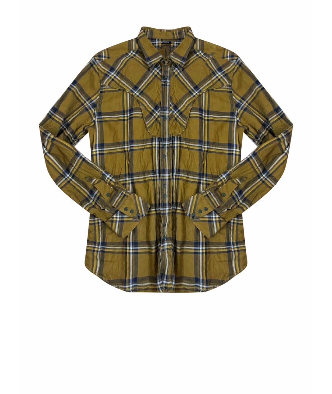 DIESEL Горчичная хлопковая кэжуал рубашка, фото 1