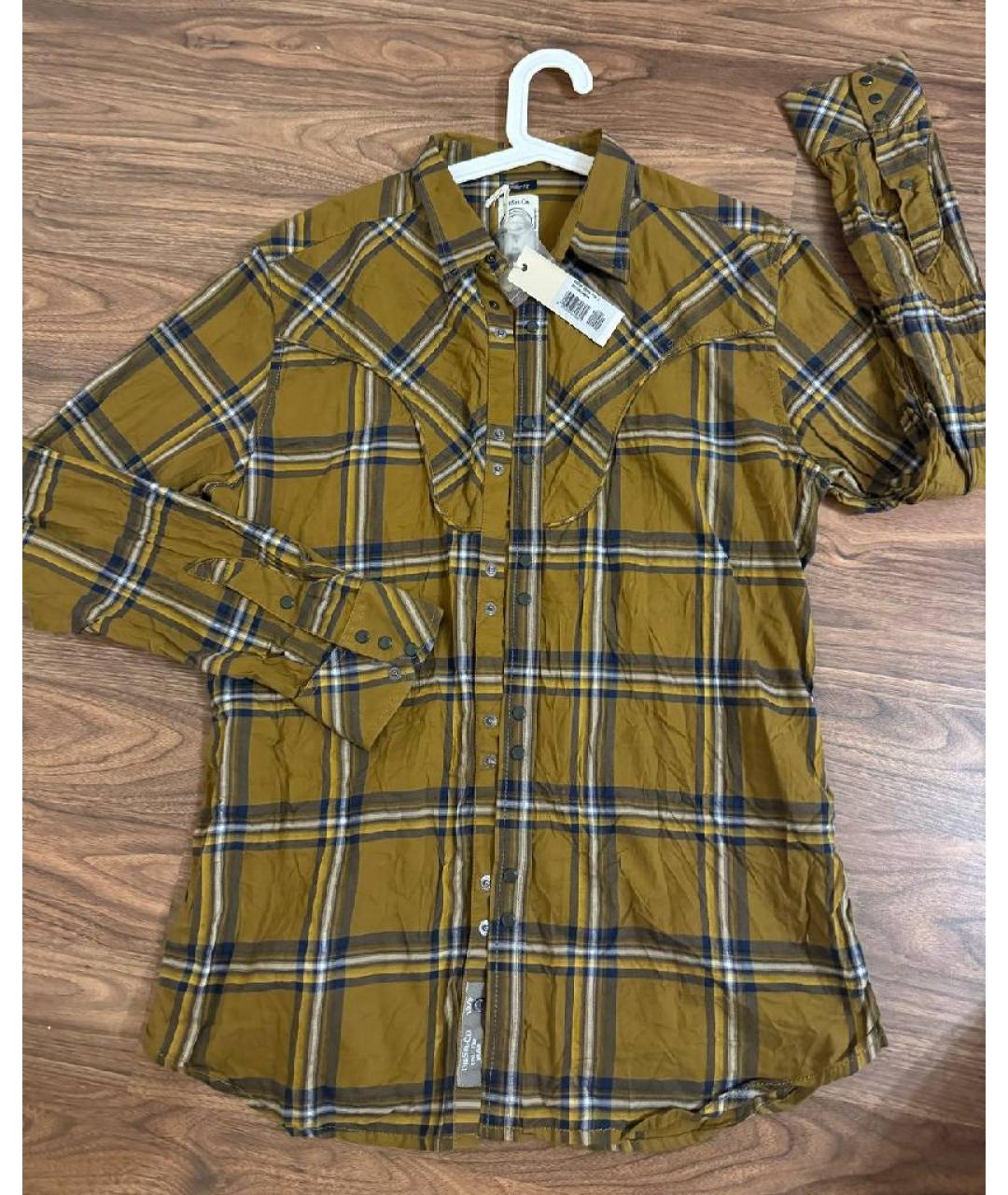 DIESEL Горчичная хлопковая кэжуал рубашка, фото 2