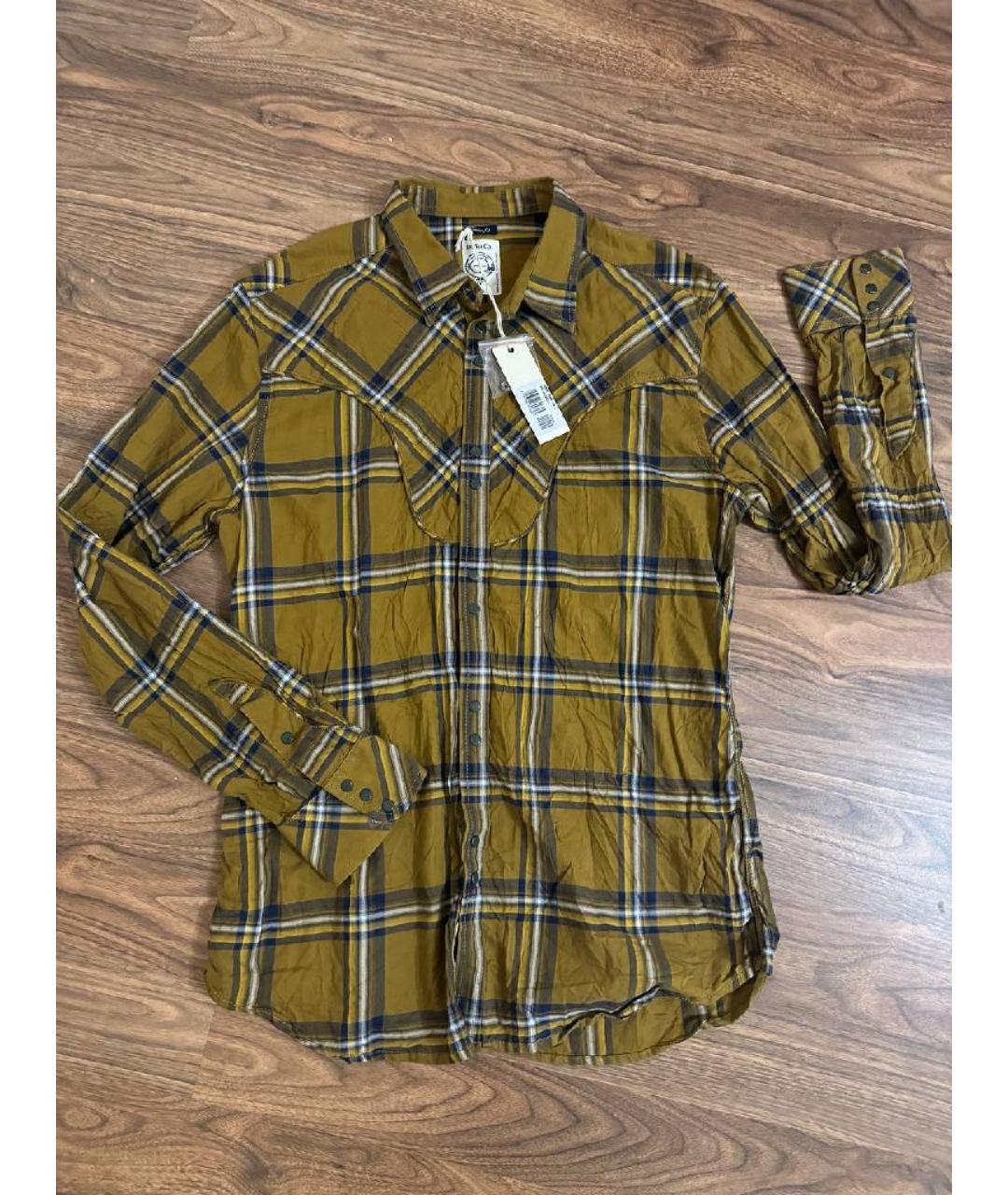 DIESEL Горчичная хлопковая кэжуал рубашка, фото 6