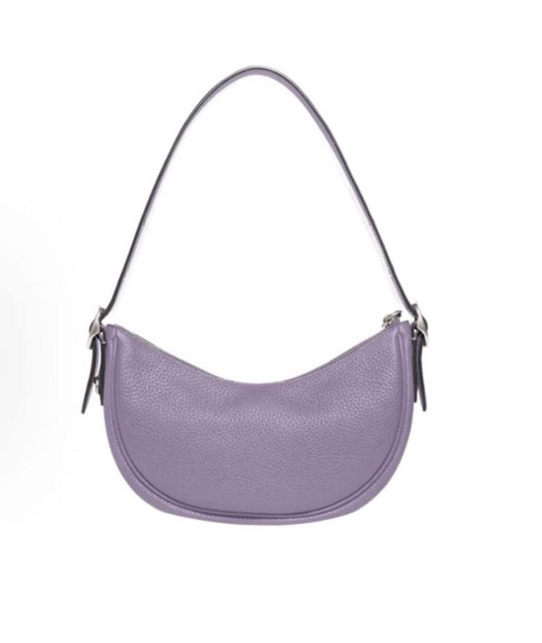 COACH Фиолетовая кожаная сумка с короткими ручками, фото 4