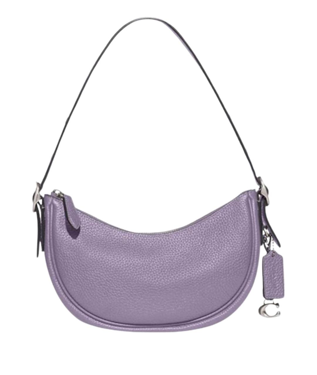 COACH Фиолетовая кожаная сумка с короткими ручками, фото 1