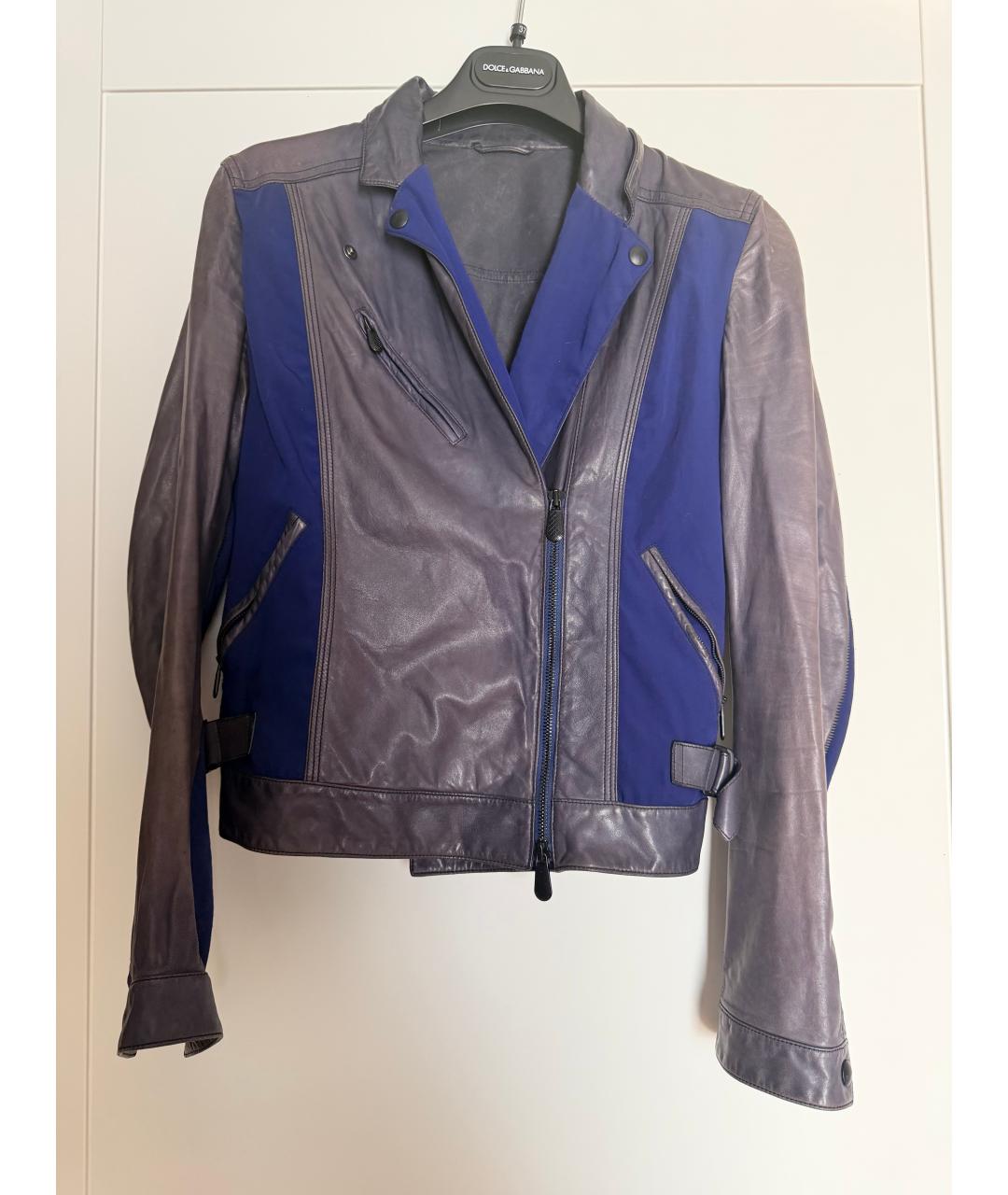 BOTTEGA VENETA Фиолетовая кожаная куртка, фото 7