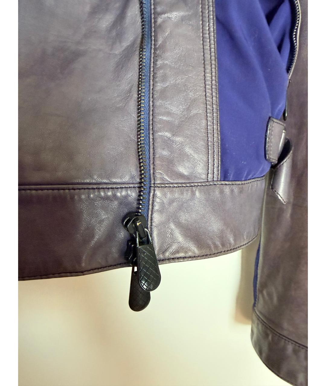 BOTTEGA VENETA Фиолетовая кожаная куртка, фото 4
