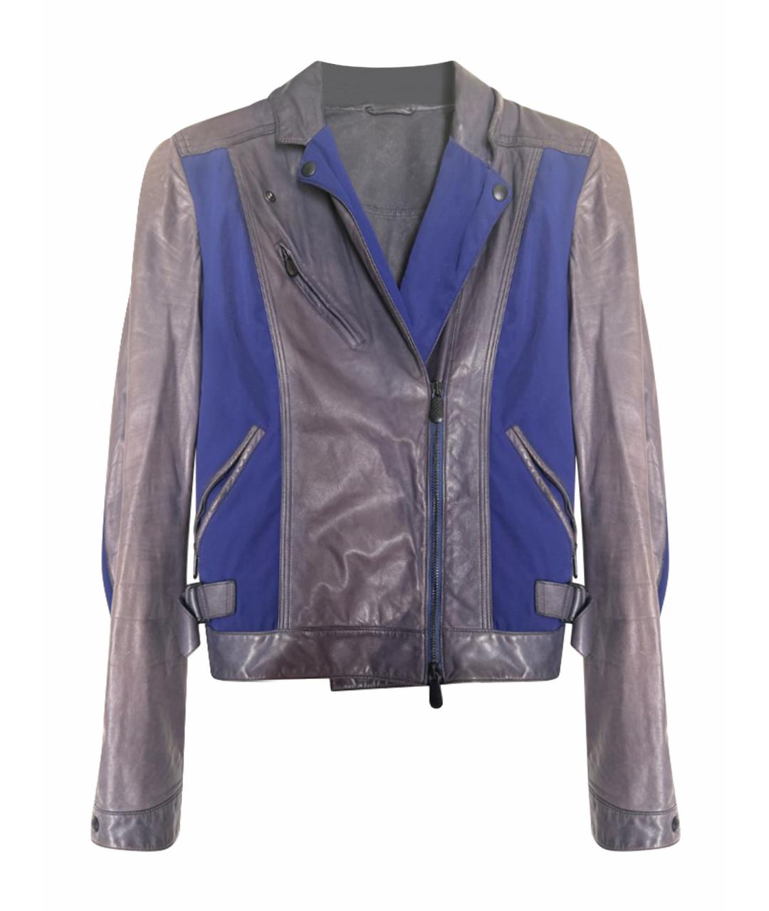 BOTTEGA VENETA Фиолетовая кожаная куртка, фото 1