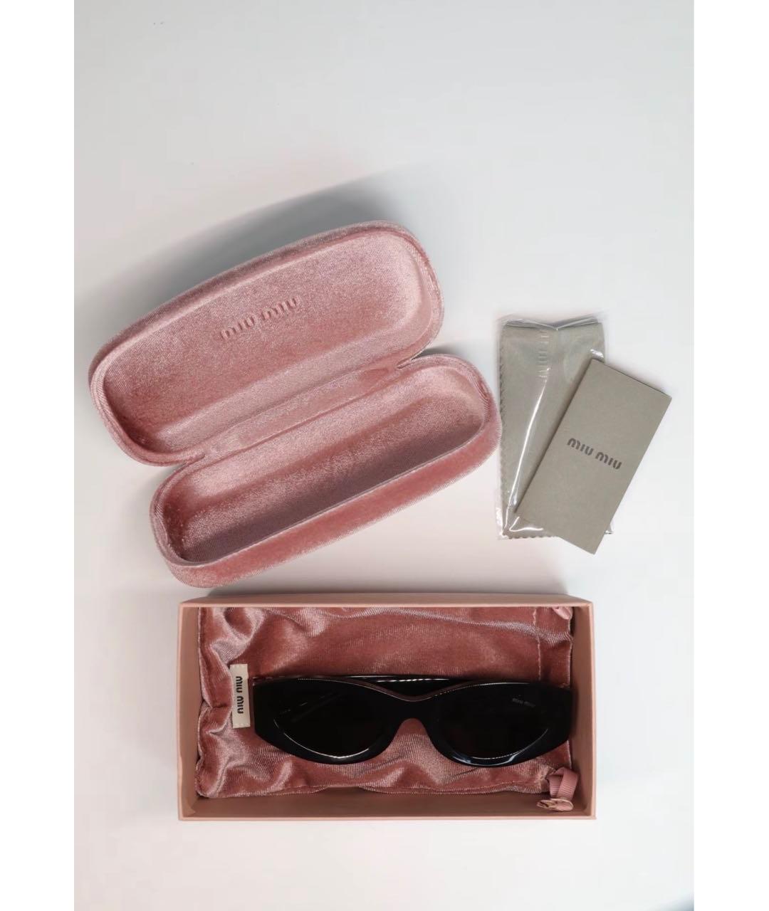 MIU MIU Черные пластиковые солнцезащитные очки, фото 3