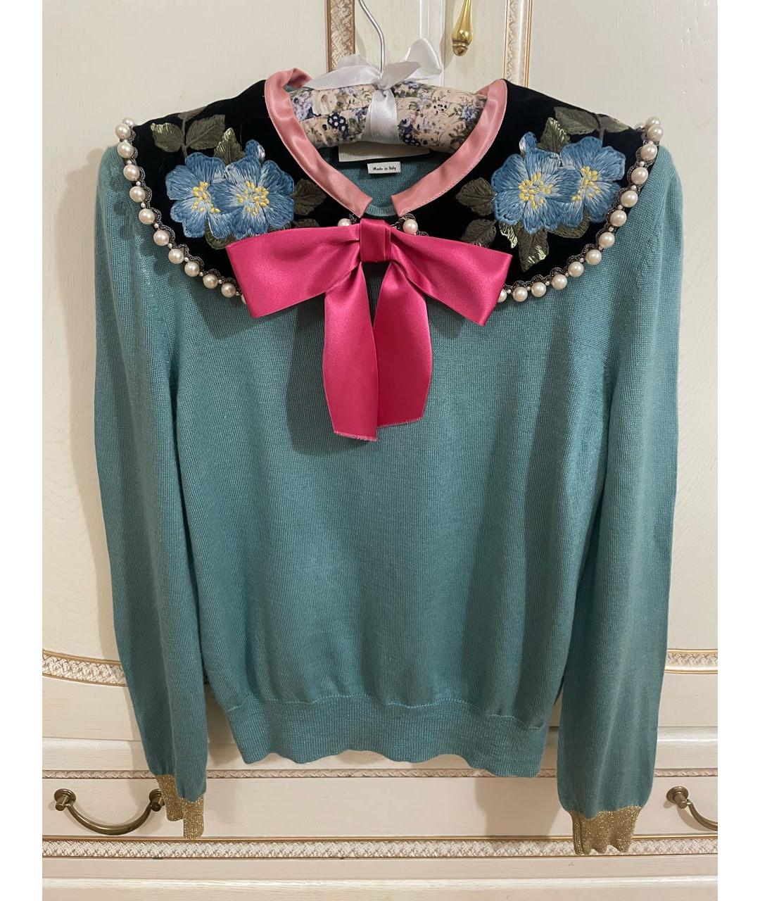 GUCCI Зеленый кашемировый джемпер / свитер, фото 5