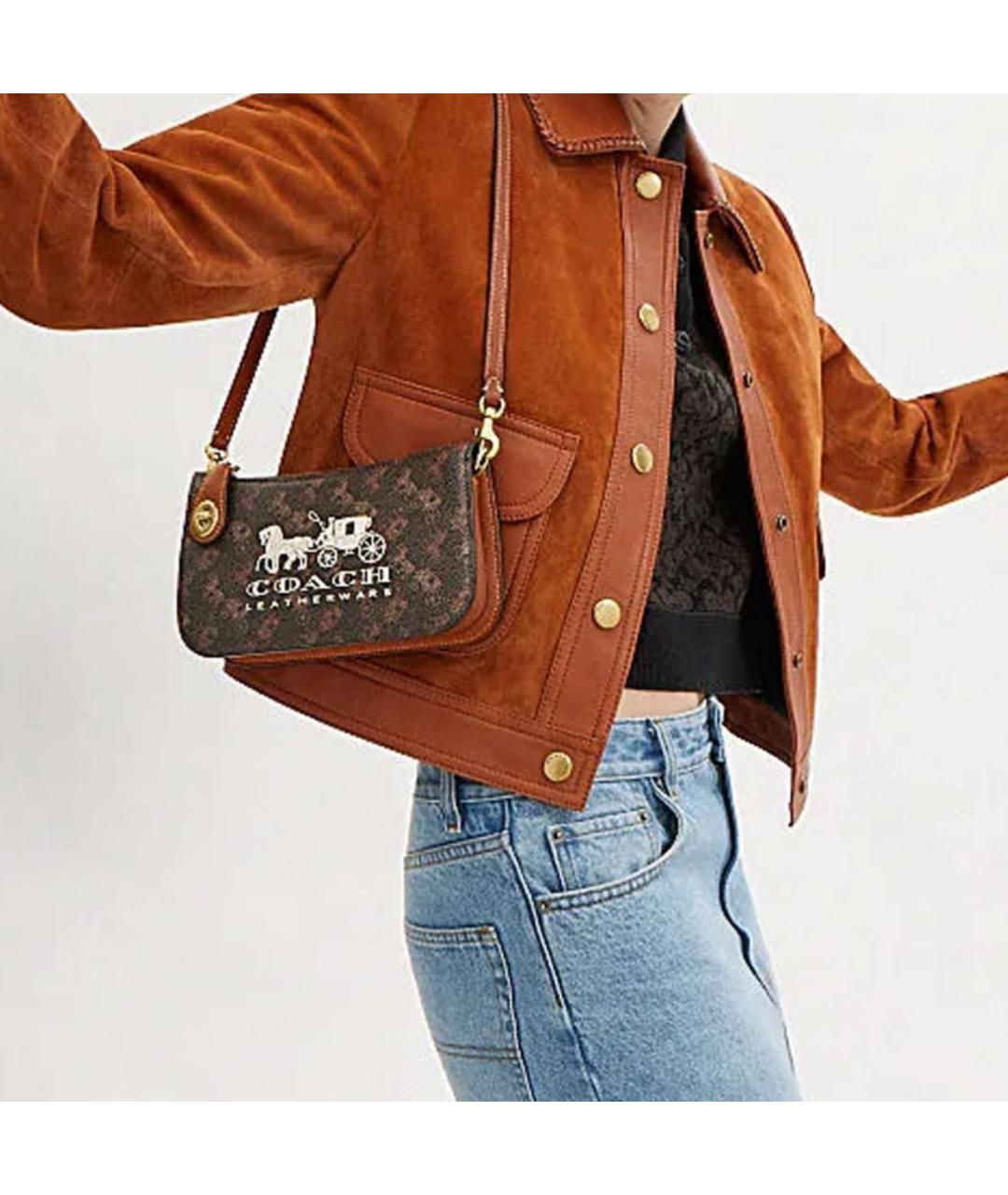 COACH Коричневая сумка через плечо, фото 5