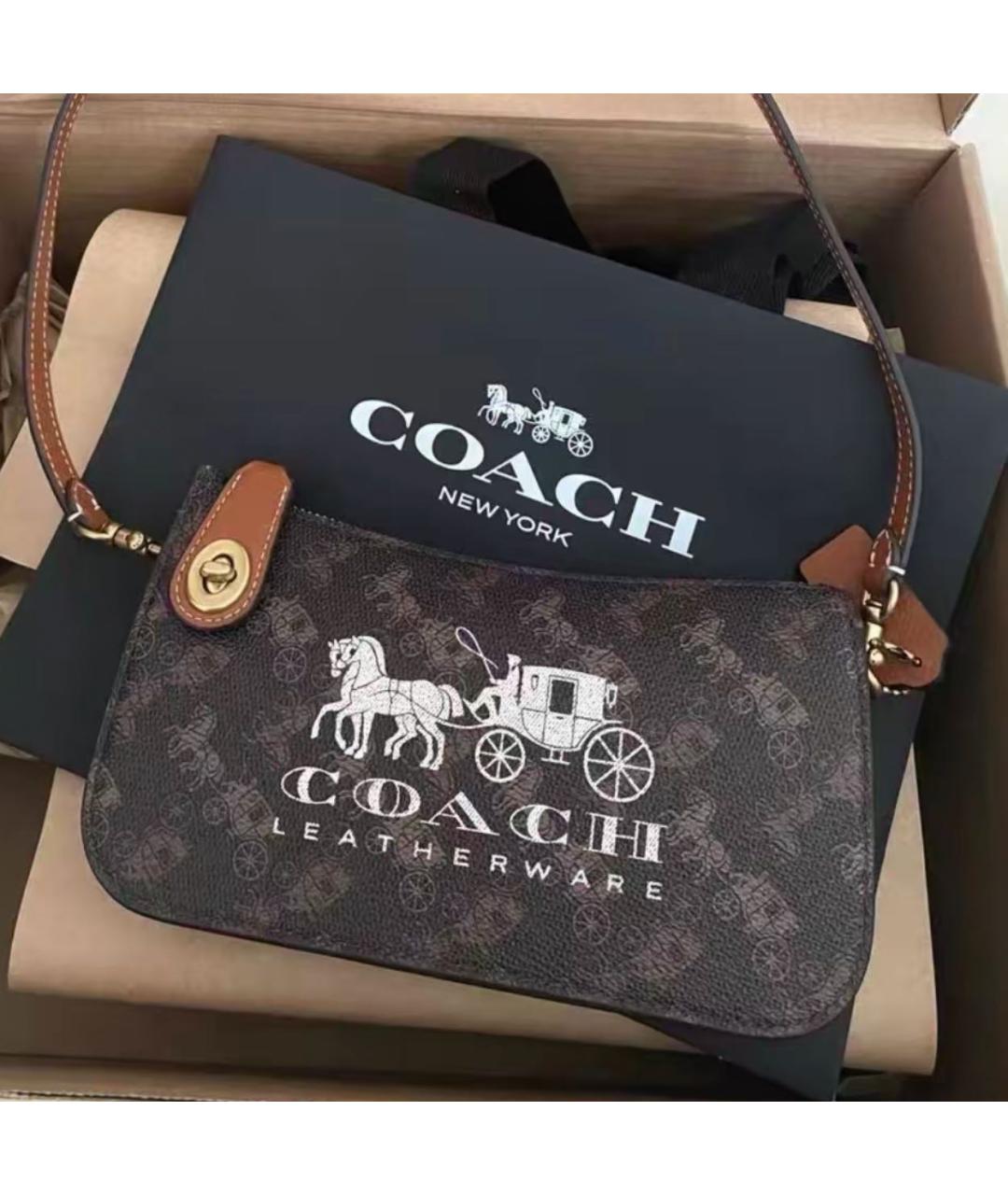 COACH Коричневая сумка через плечо, фото 6