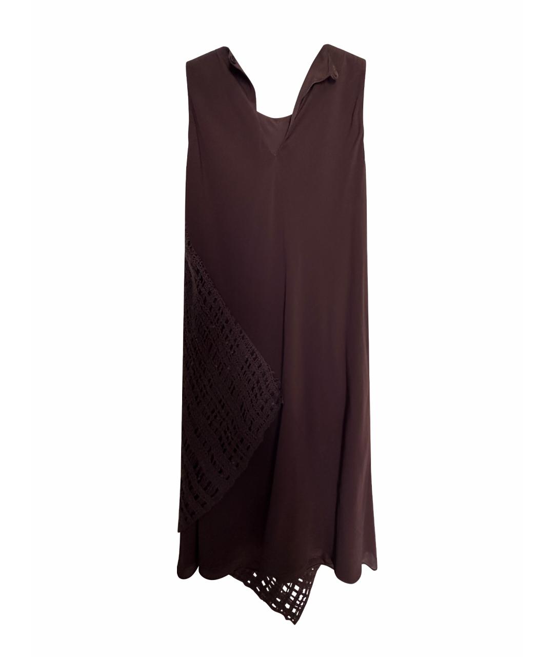 BRUNELLO CUCINELLI Коричневая шелковая майка, фото 1