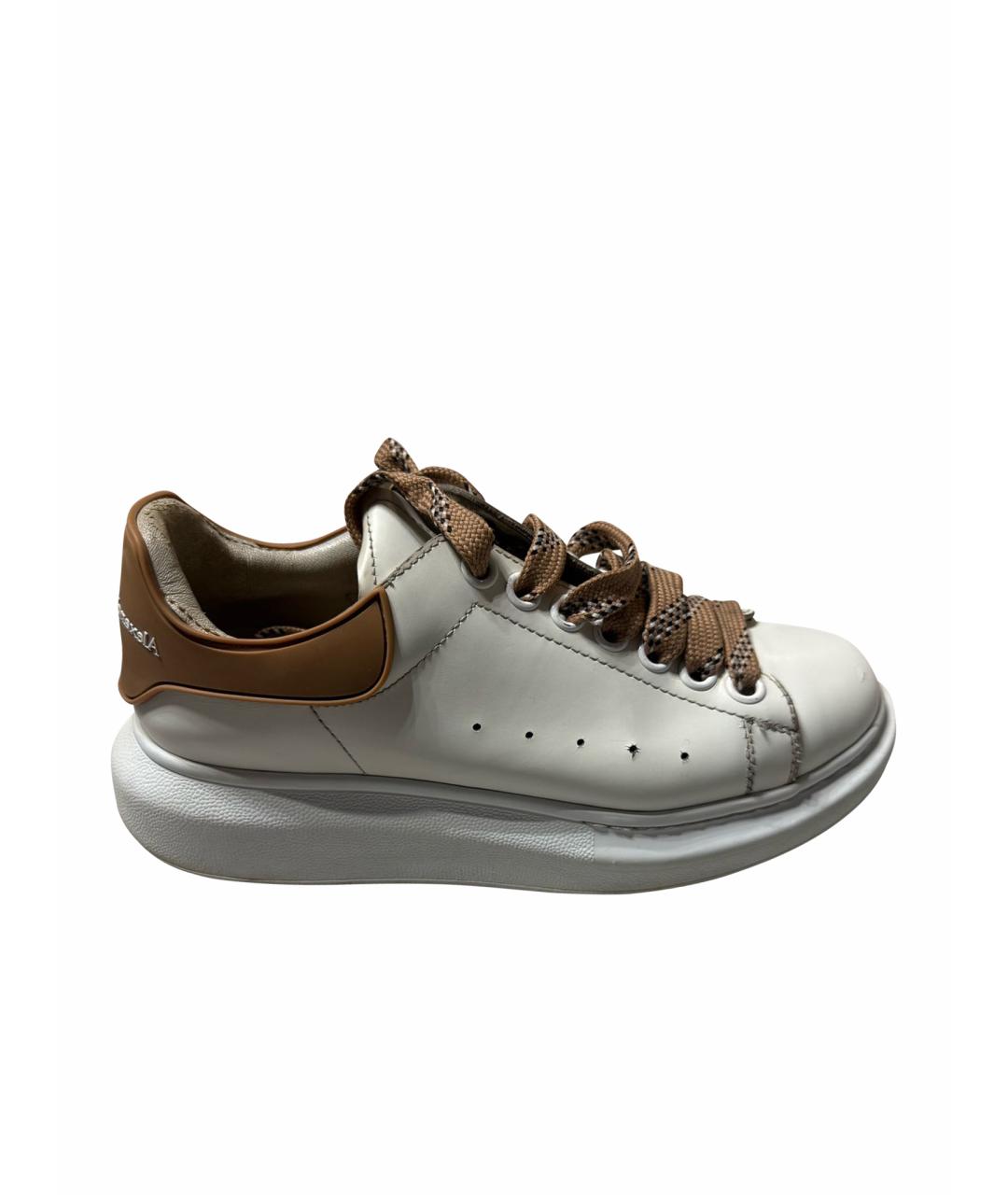 ALEXANDER MCQUEEN Белые кожаные кеды, фото 1