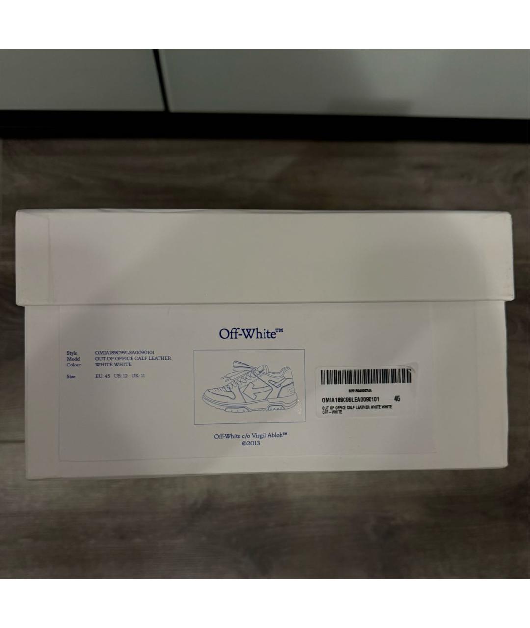 OFF-WHITE Белые кожаные низкие кроссовки / кеды, фото 6