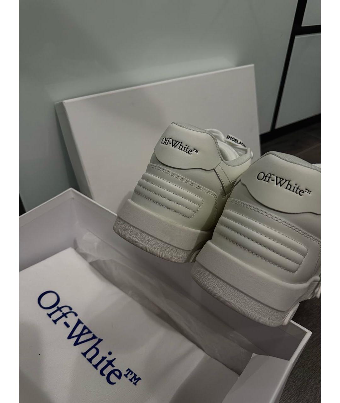 OFF-WHITE Белые кожаные низкие кроссовки / кеды, фото 5