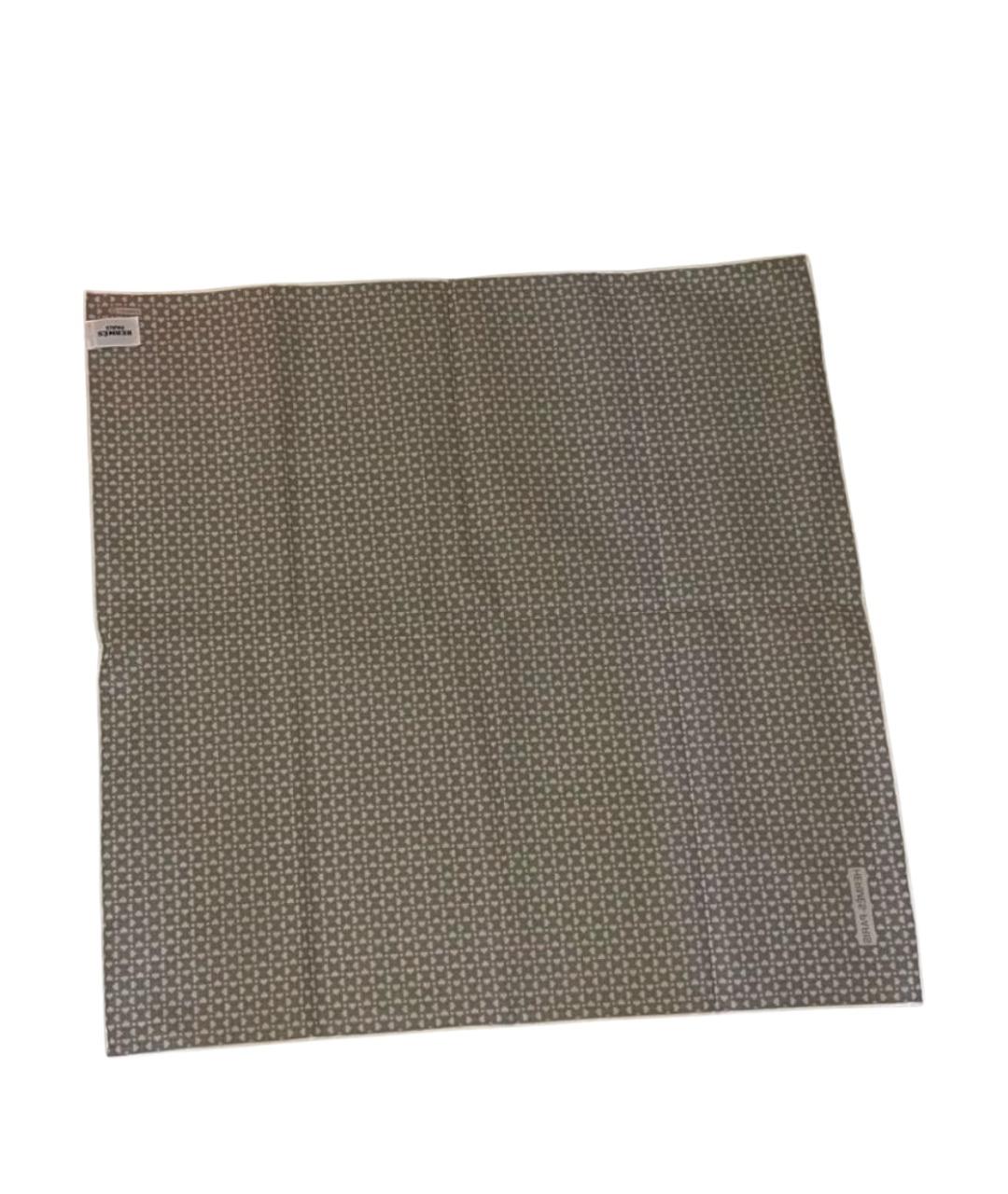 HERMES Бежевый тканевый платок, фото 1