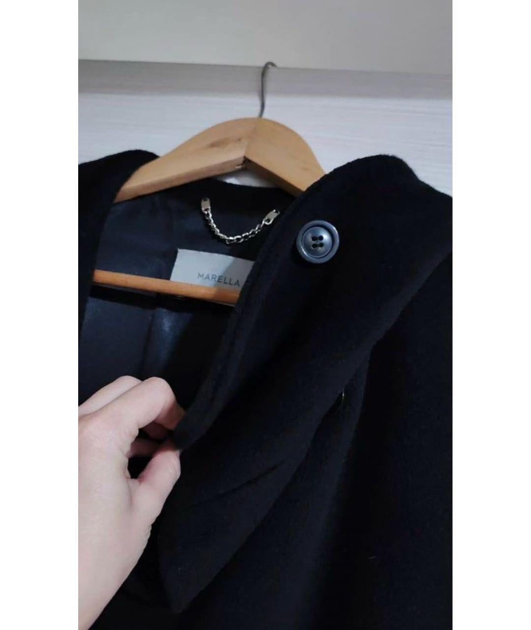 MARELLA Черное шерстяное пальто, фото 3