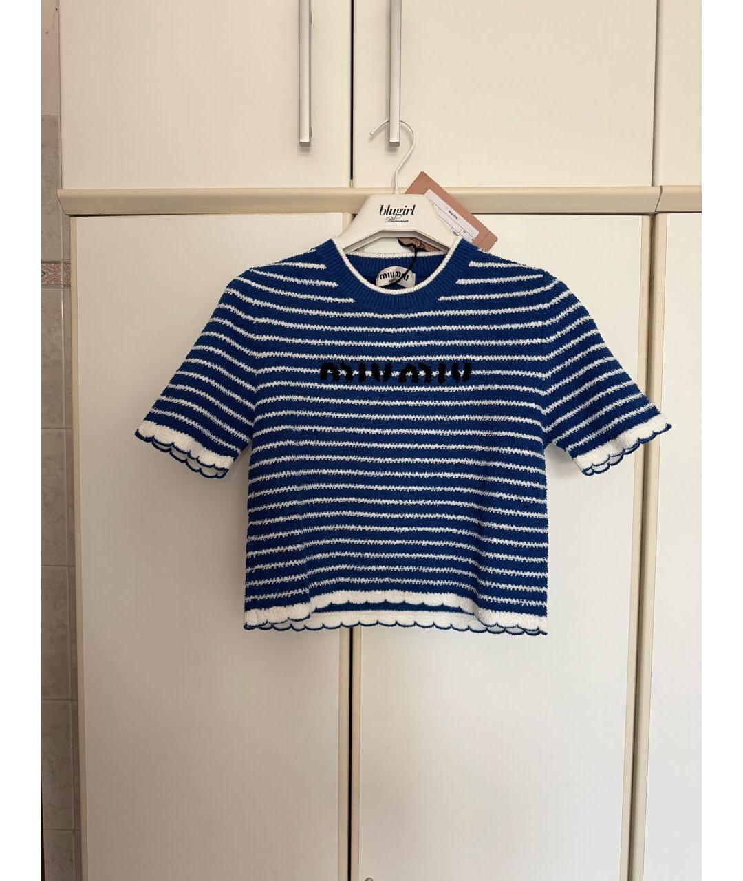 MIU MIU Синяя хлопковая блузы, фото 5