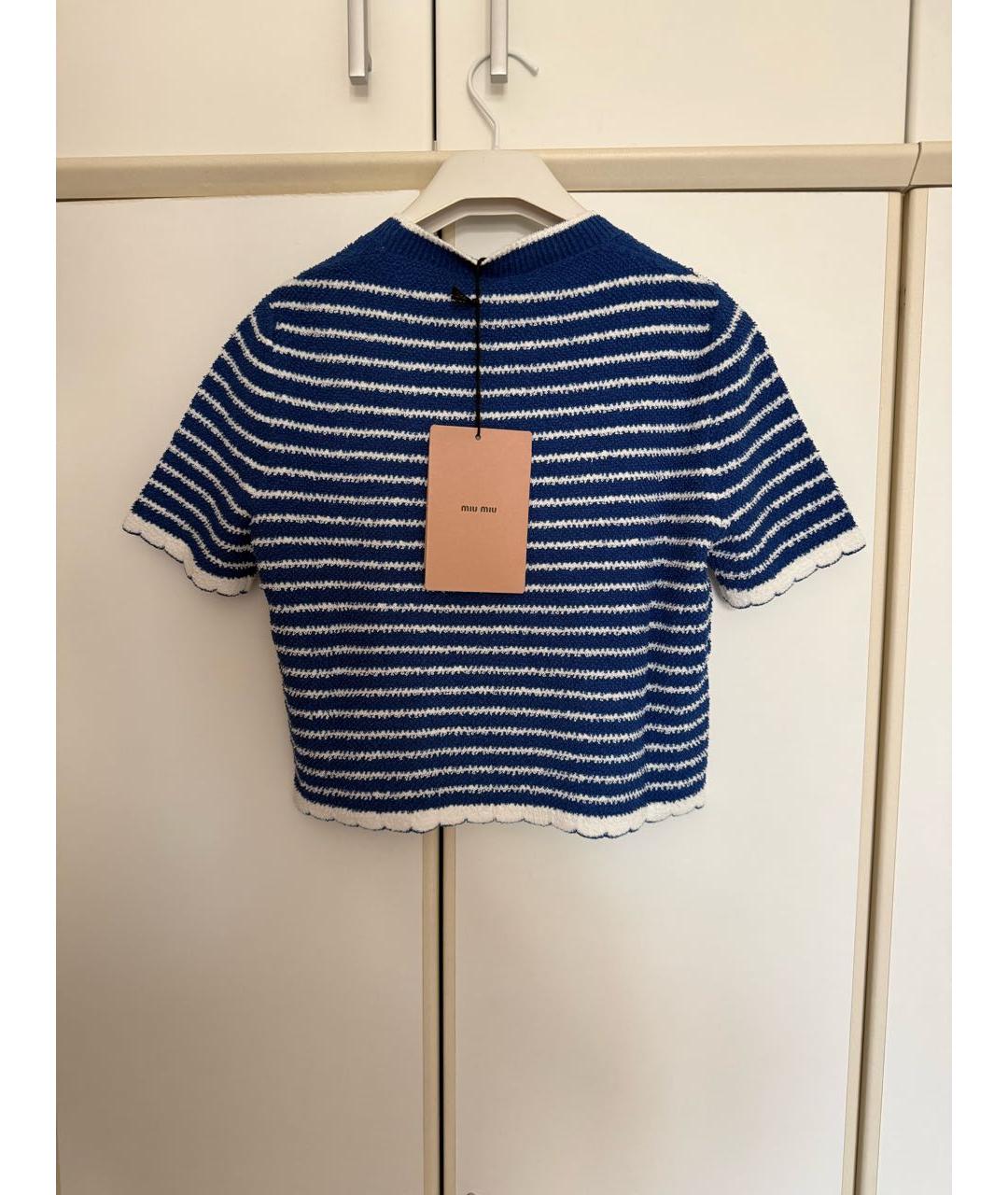 MIU MIU Синяя хлопковая блузы, фото 2