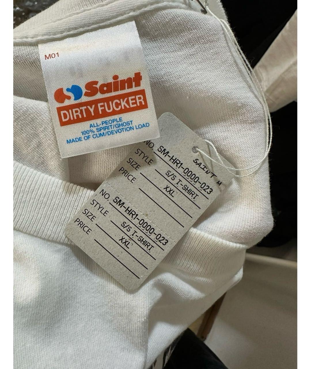 Saint Michael Белая хлопковая футболка, фото 2