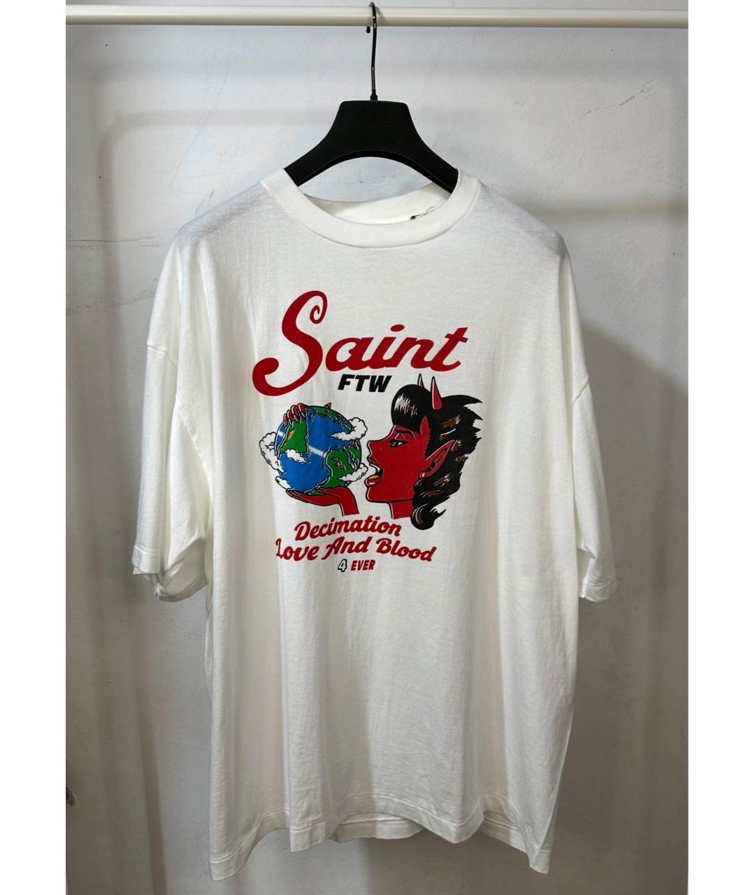 Saint Michael Белая хлопковая футболка, фото 3