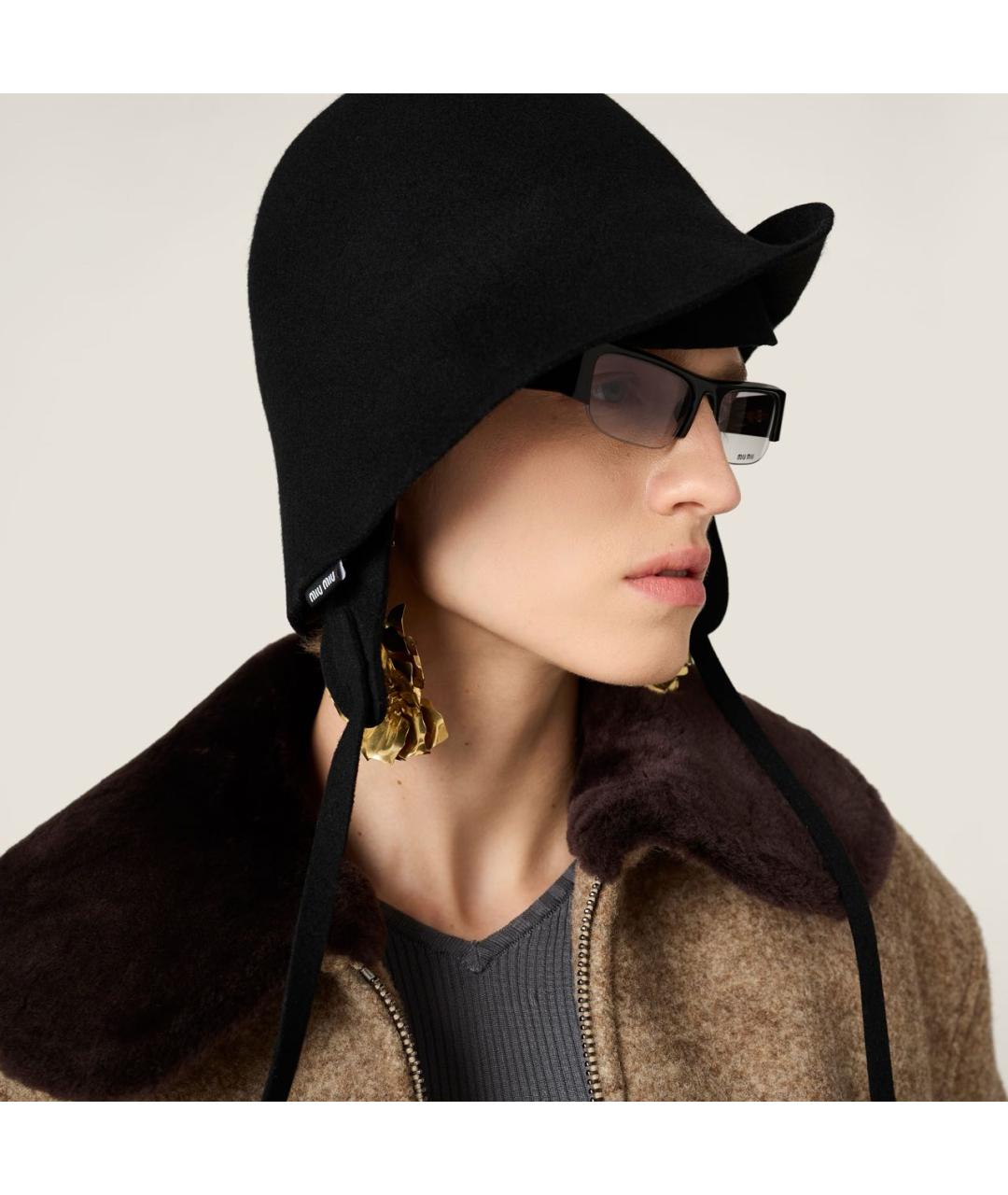 MIU MIU Черные пластиковые солнцезащитные очки, фото 3