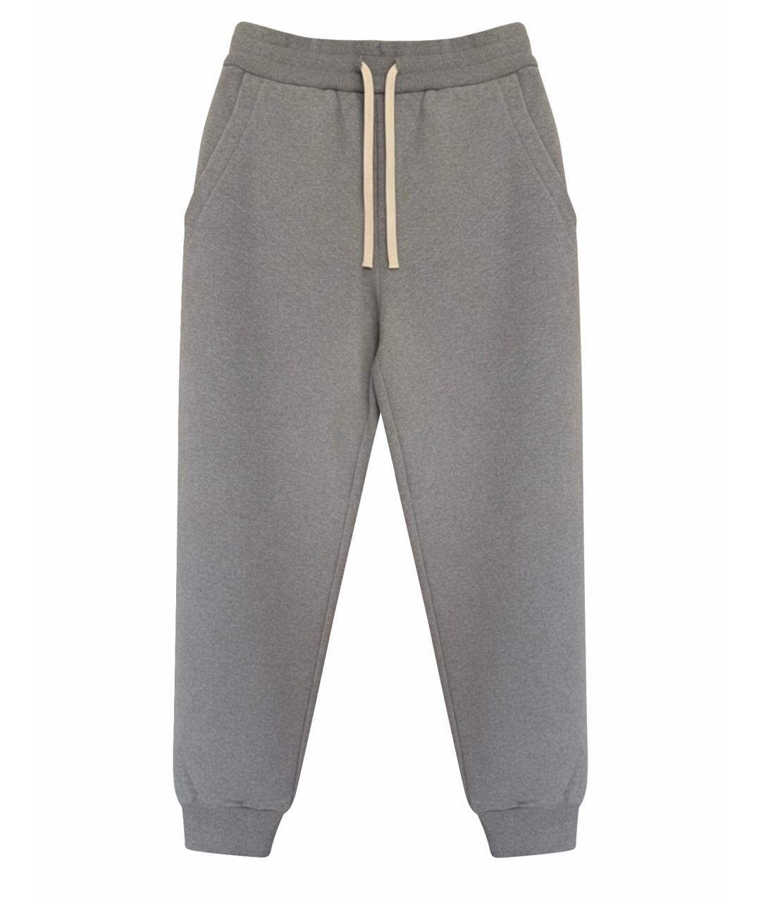 MIU MIU Серые хлопковые спортивные брюки и шорты, фото 1