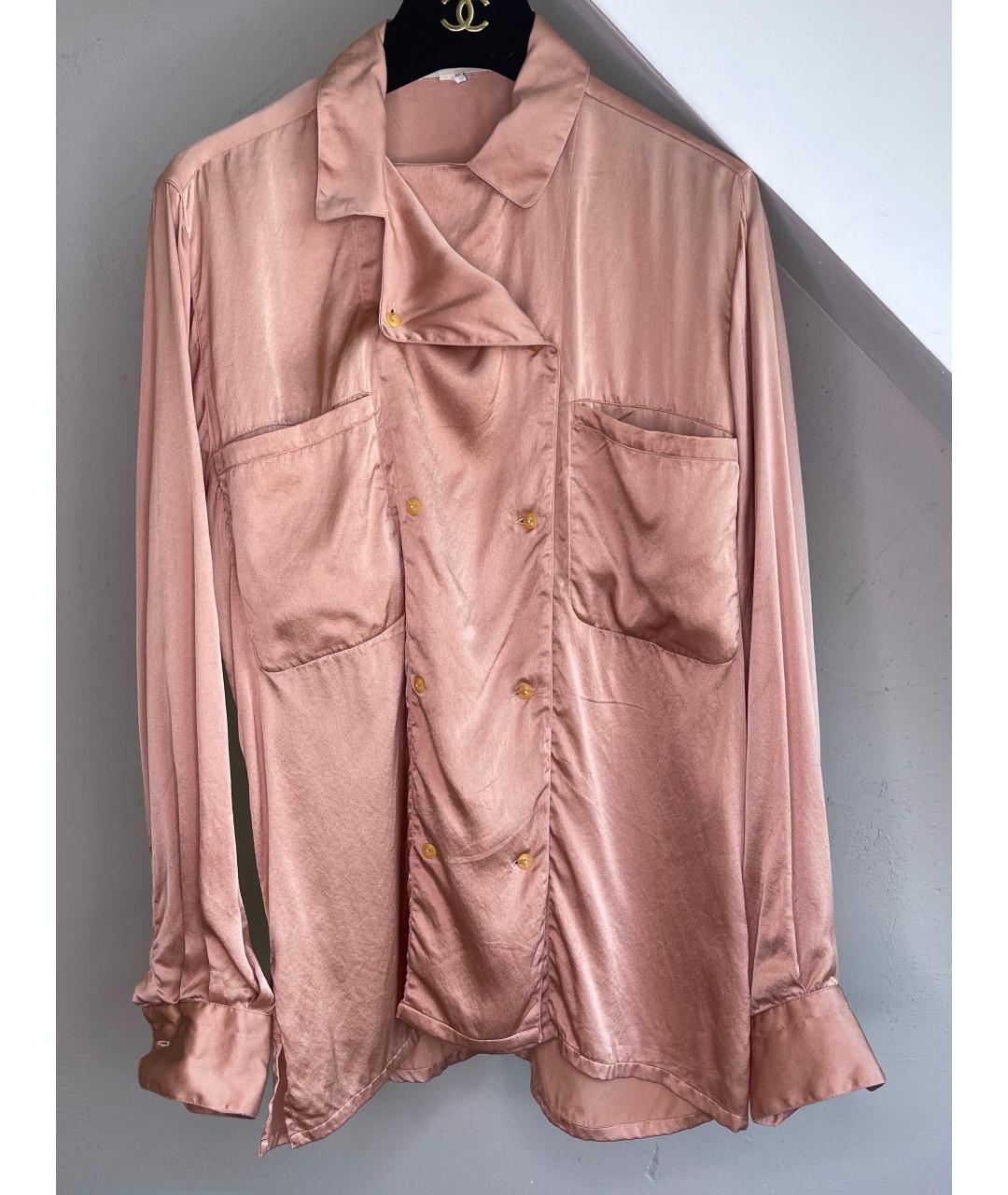 JIL SANDER Розовая шелковая блузы, фото 3