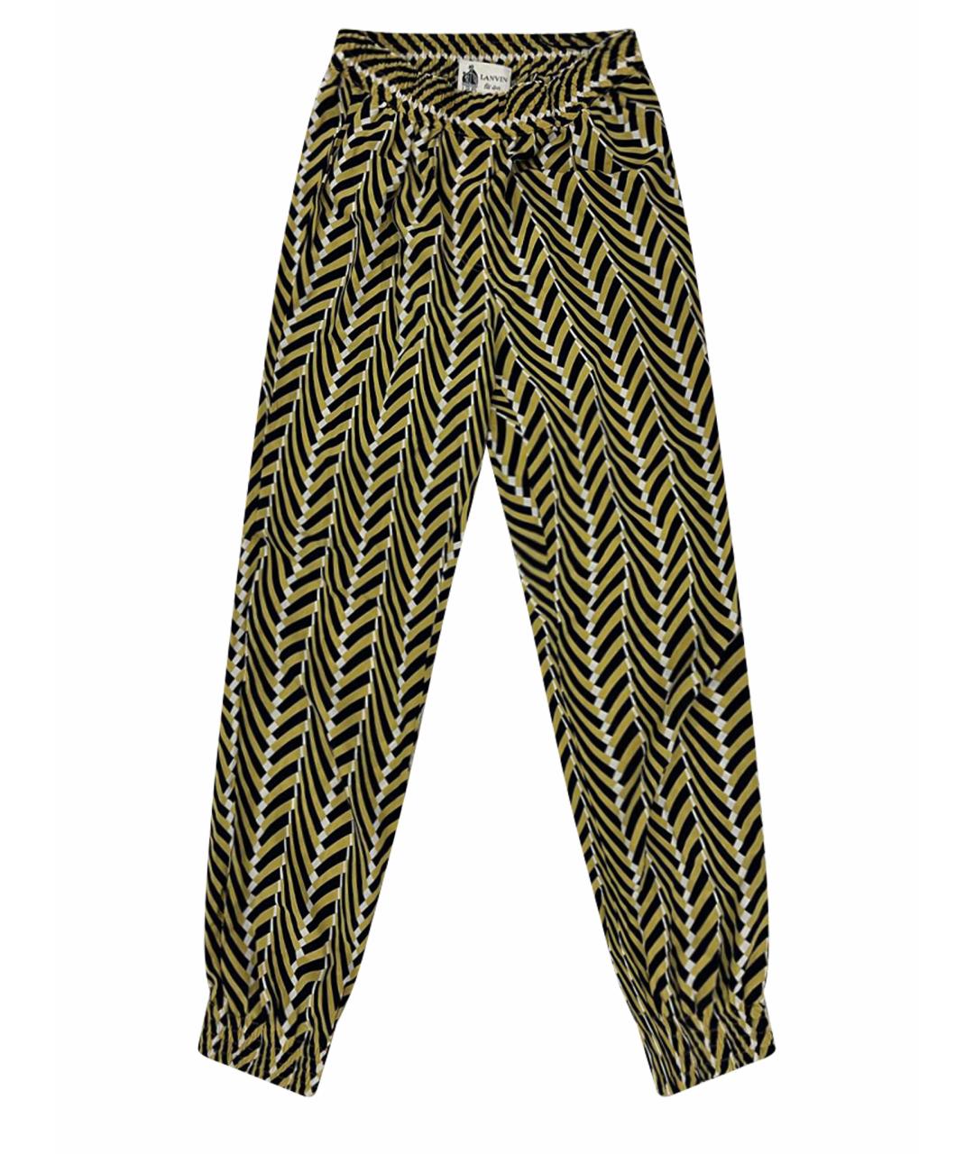LANVIN Горчичные шелковые прямые брюки, фото 1